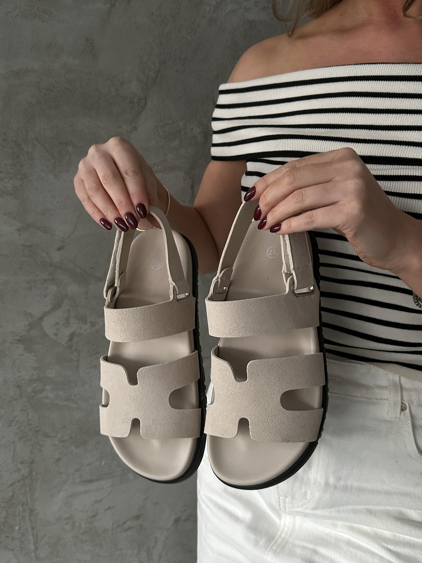 Босоножки женские натуральная замша