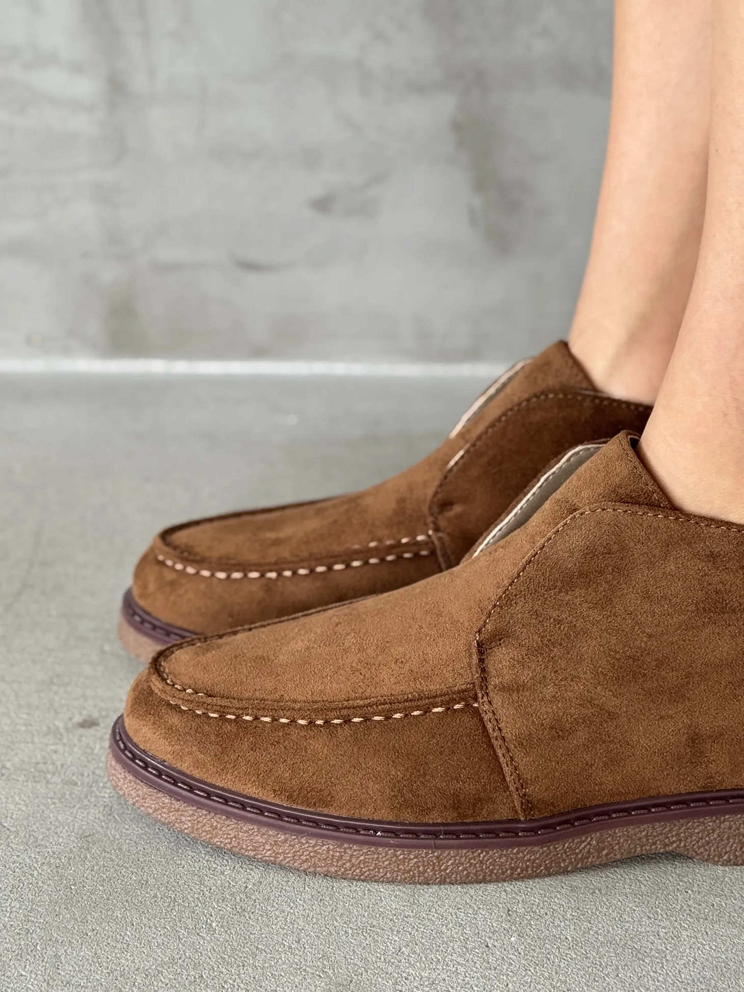 Ботинки женские экозамша