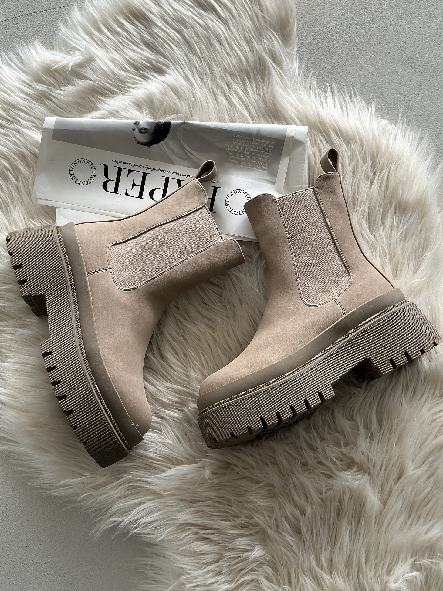 Ботинки женские экозамша шерсть