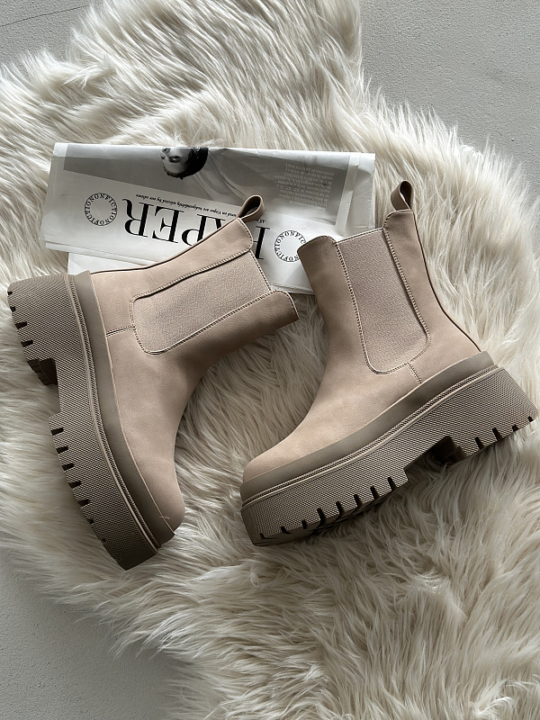 Ботинки женские экозамша шерсть