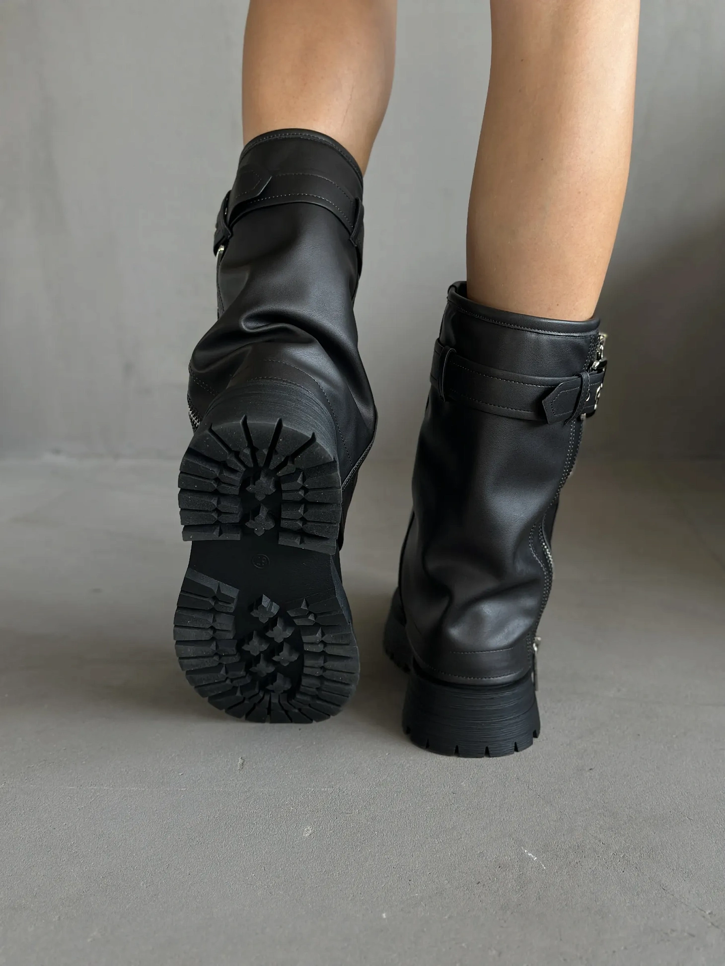 Ботинки женские экокожа шерсть