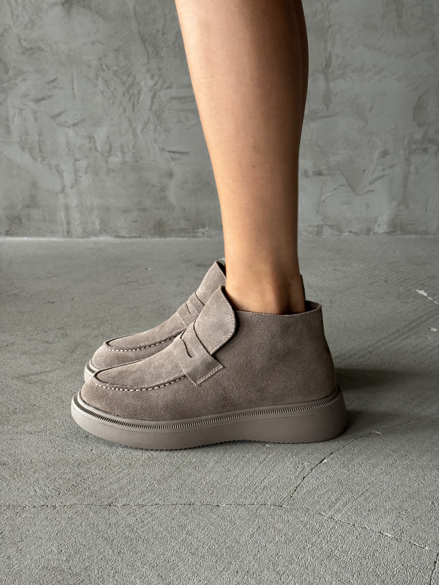 Ботинки женские натуральная замша шерсть