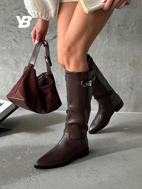 Сапоги женские экокожа шерсть