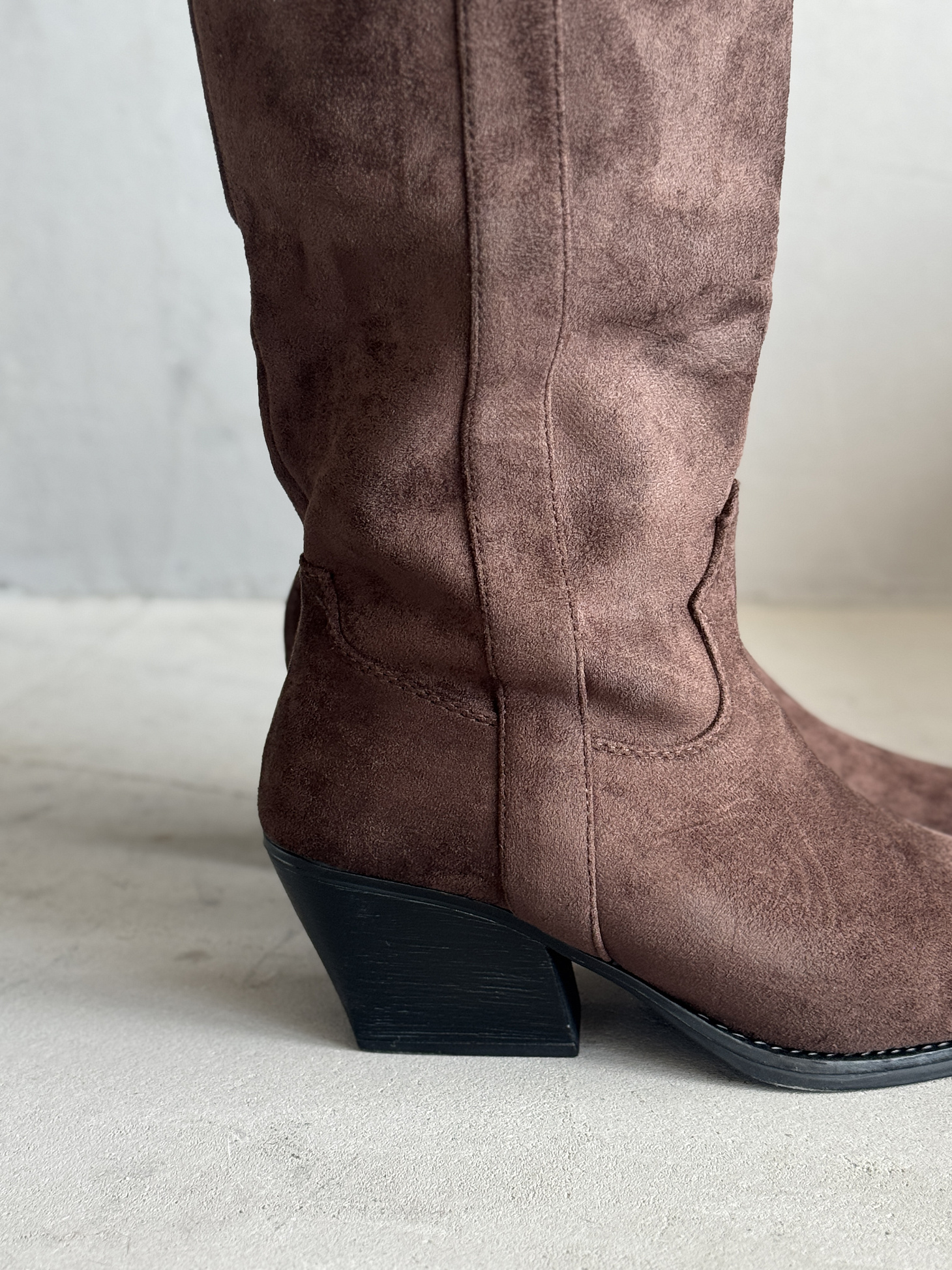 Сапоги казаки женские экозамша еврошерсть