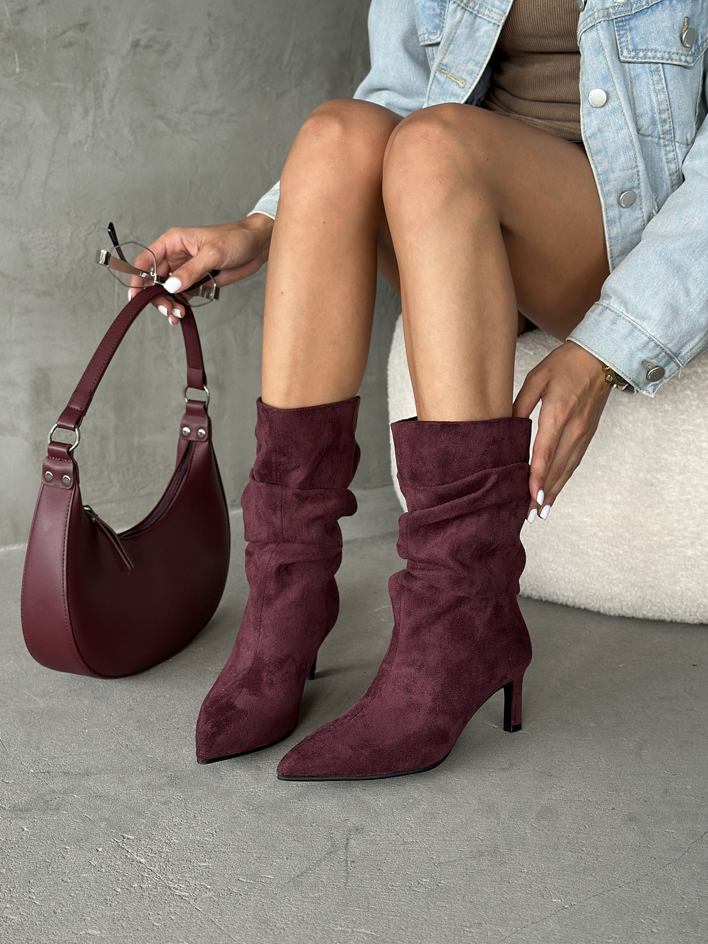 Сапоги женские текстиль