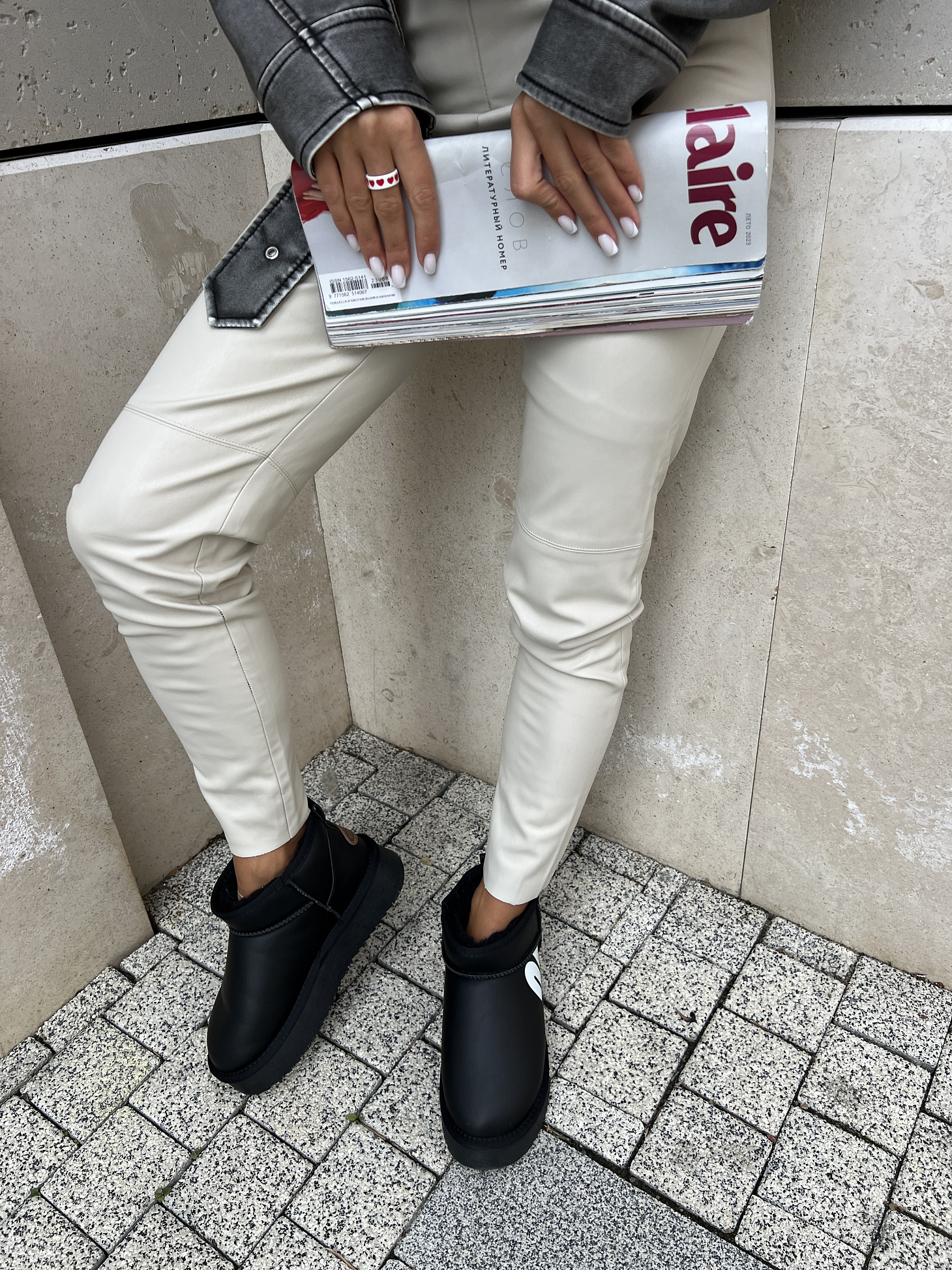 Угги женские кожа шерсть