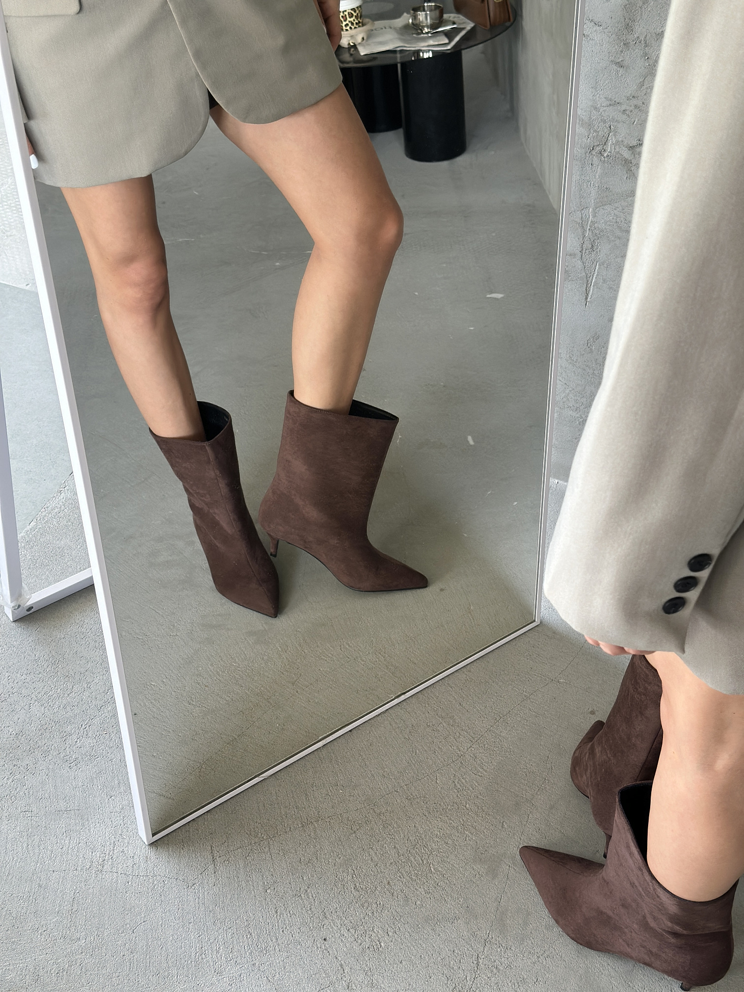 Ботильоны женские экозамша