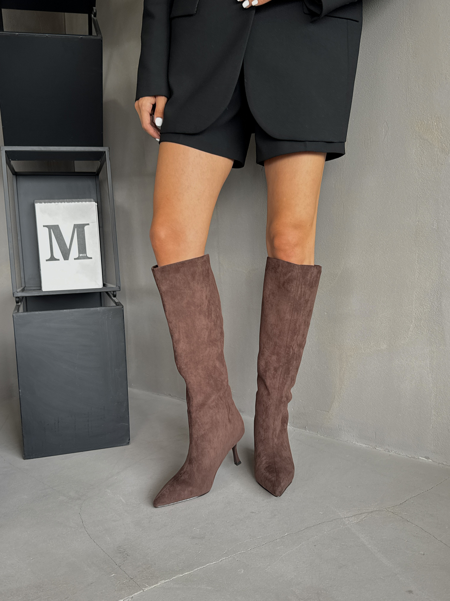 Сапоги женские экозамша