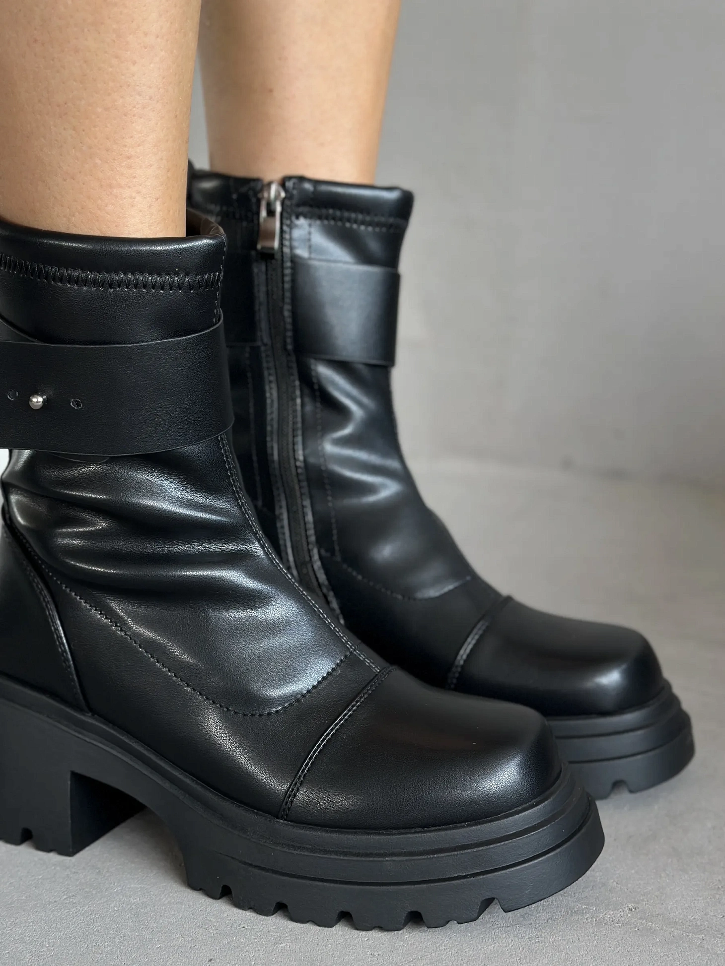 Ботинки женские экокожа шерсть