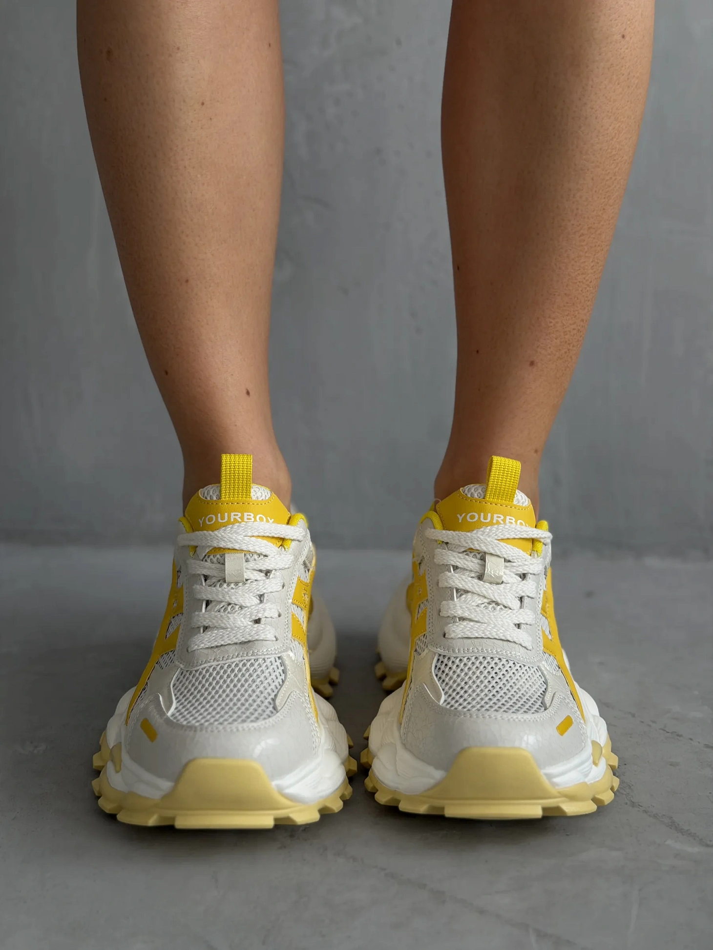 Кроссовки женские весна желтые на платформе