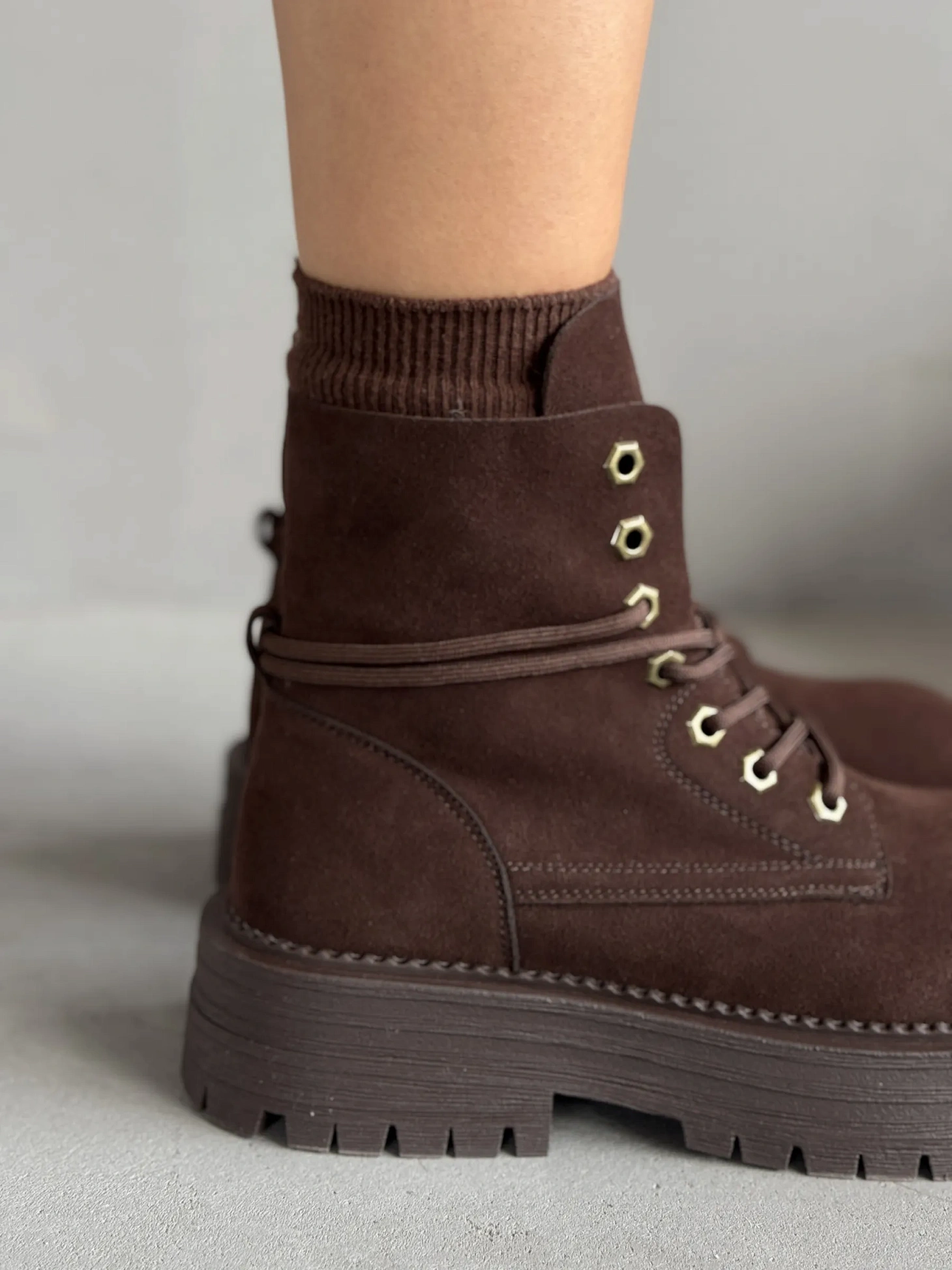 Ботинки женские натуральная замша шерсть