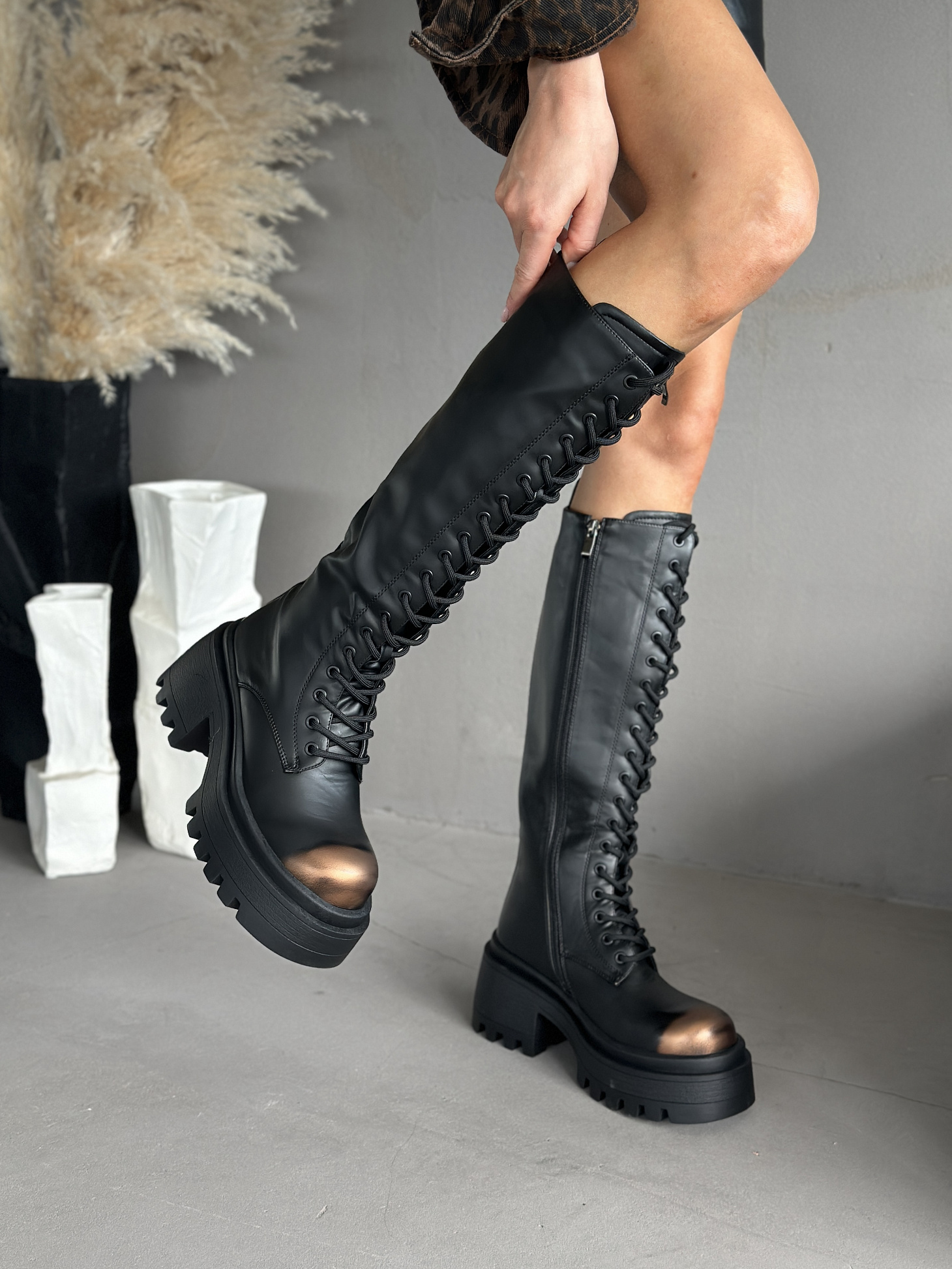 Сапоги женские экокожа еврошерсть