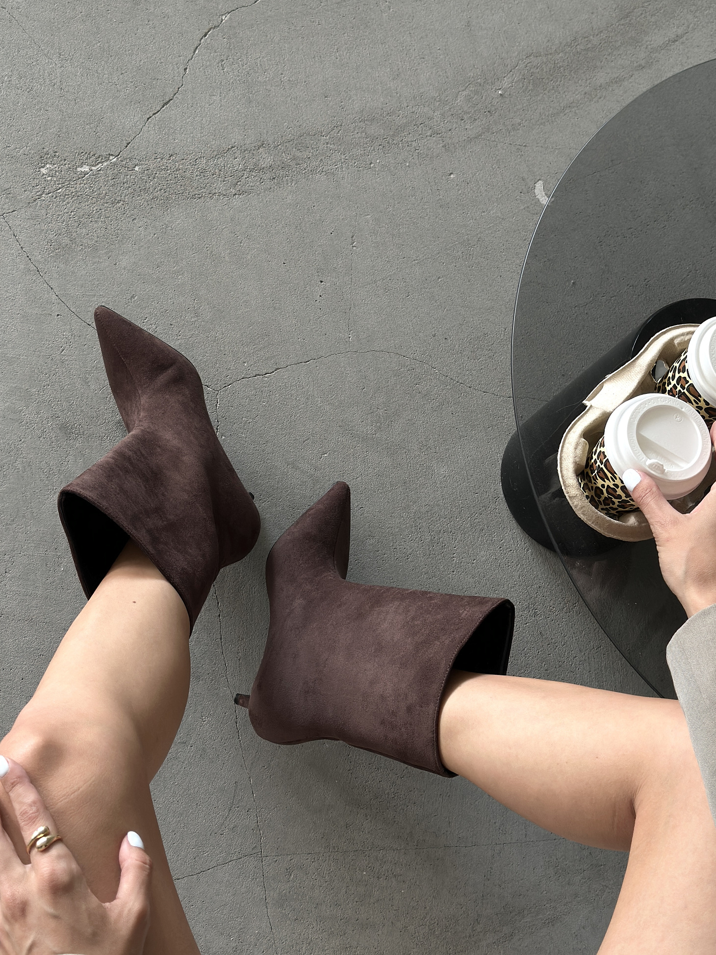 Ботильоны женские экозамша