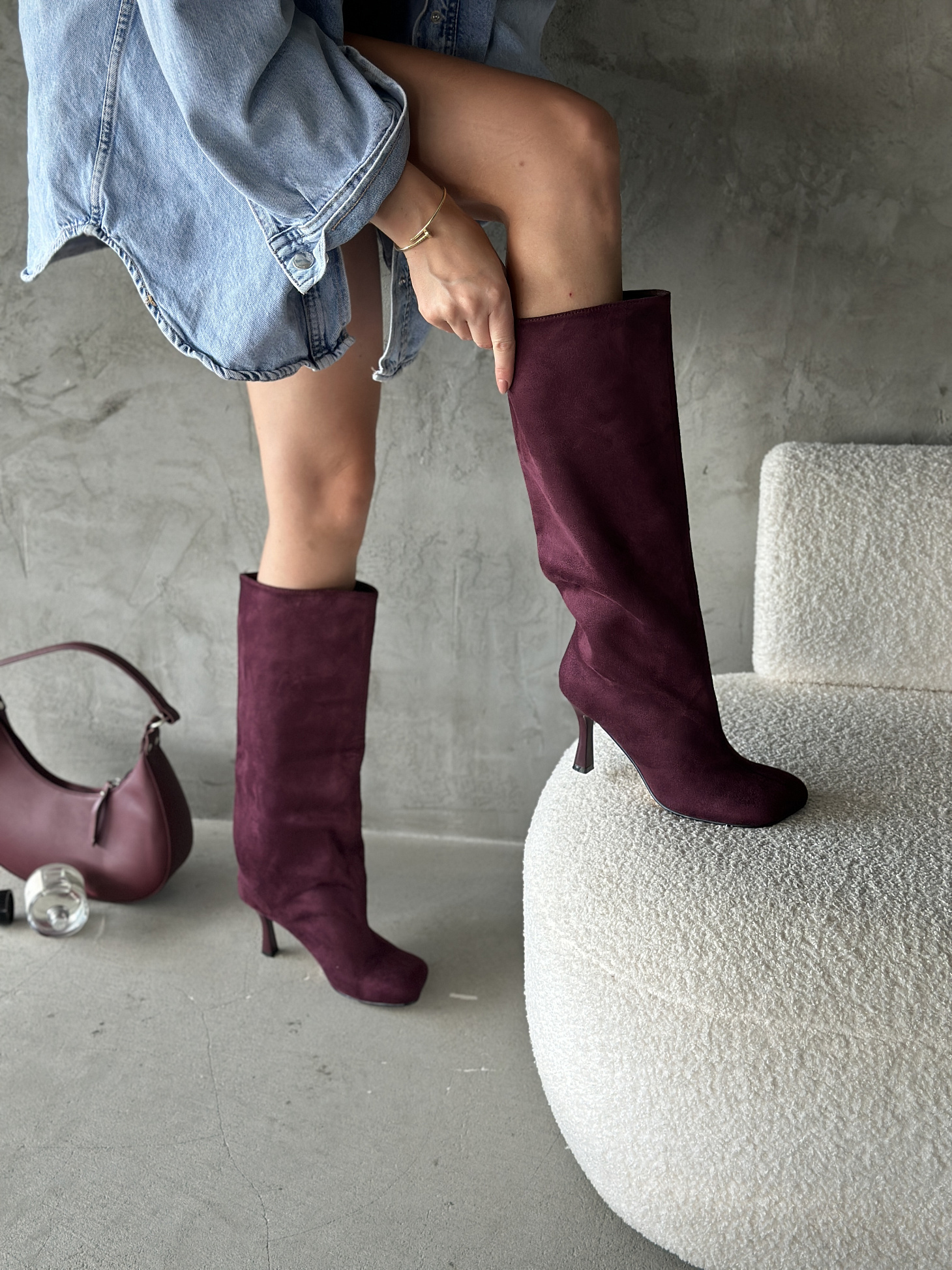 Сапоги женские текстиль