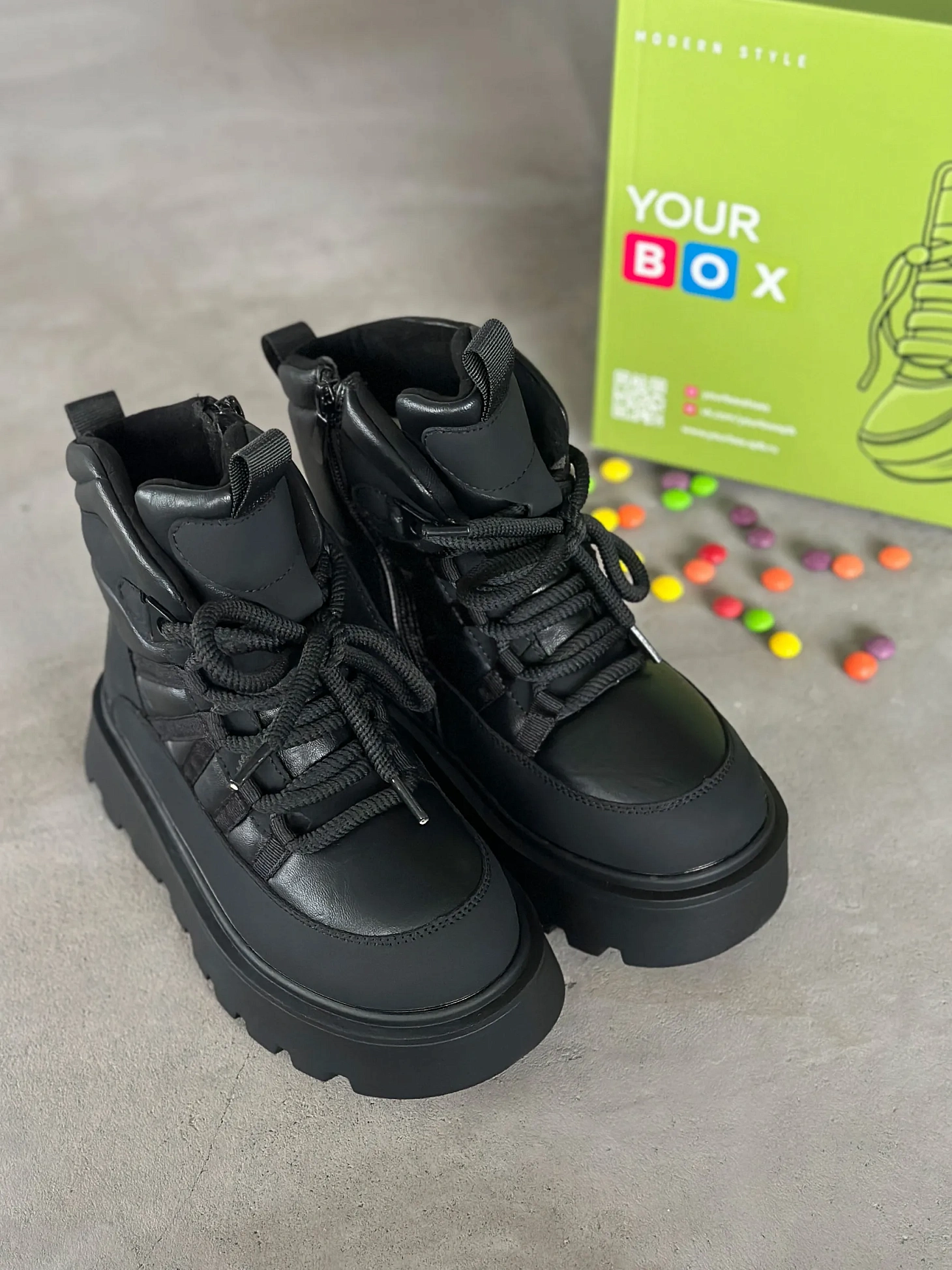 Ботинки детские экокожа шерсть