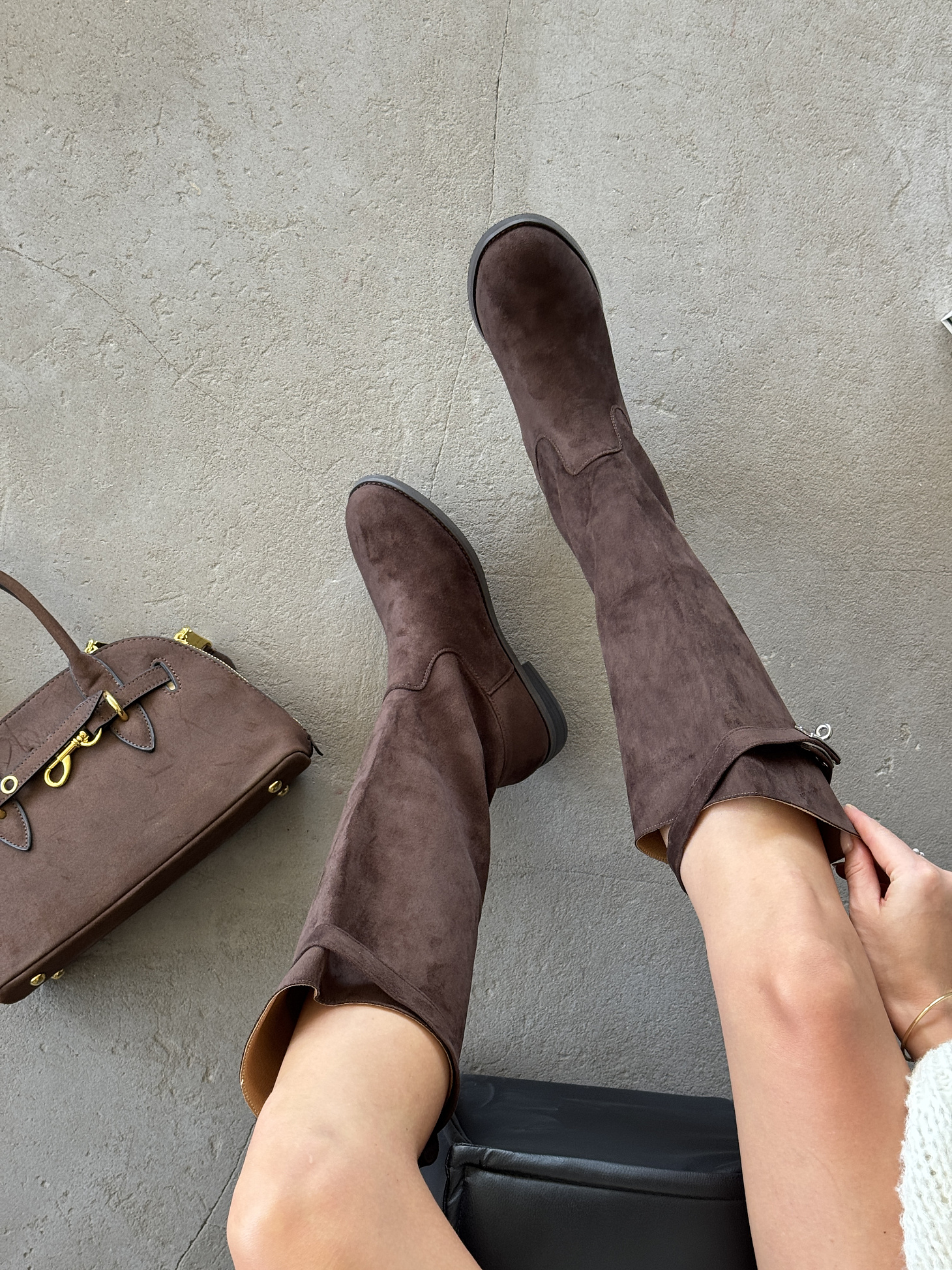 Сапоги женские экозамша