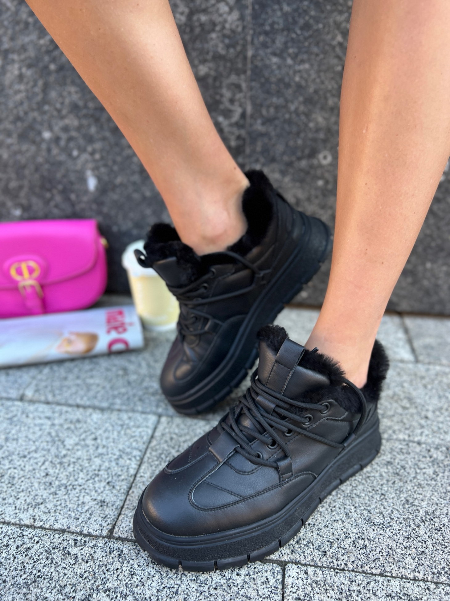 Угги женские кожа шерсть