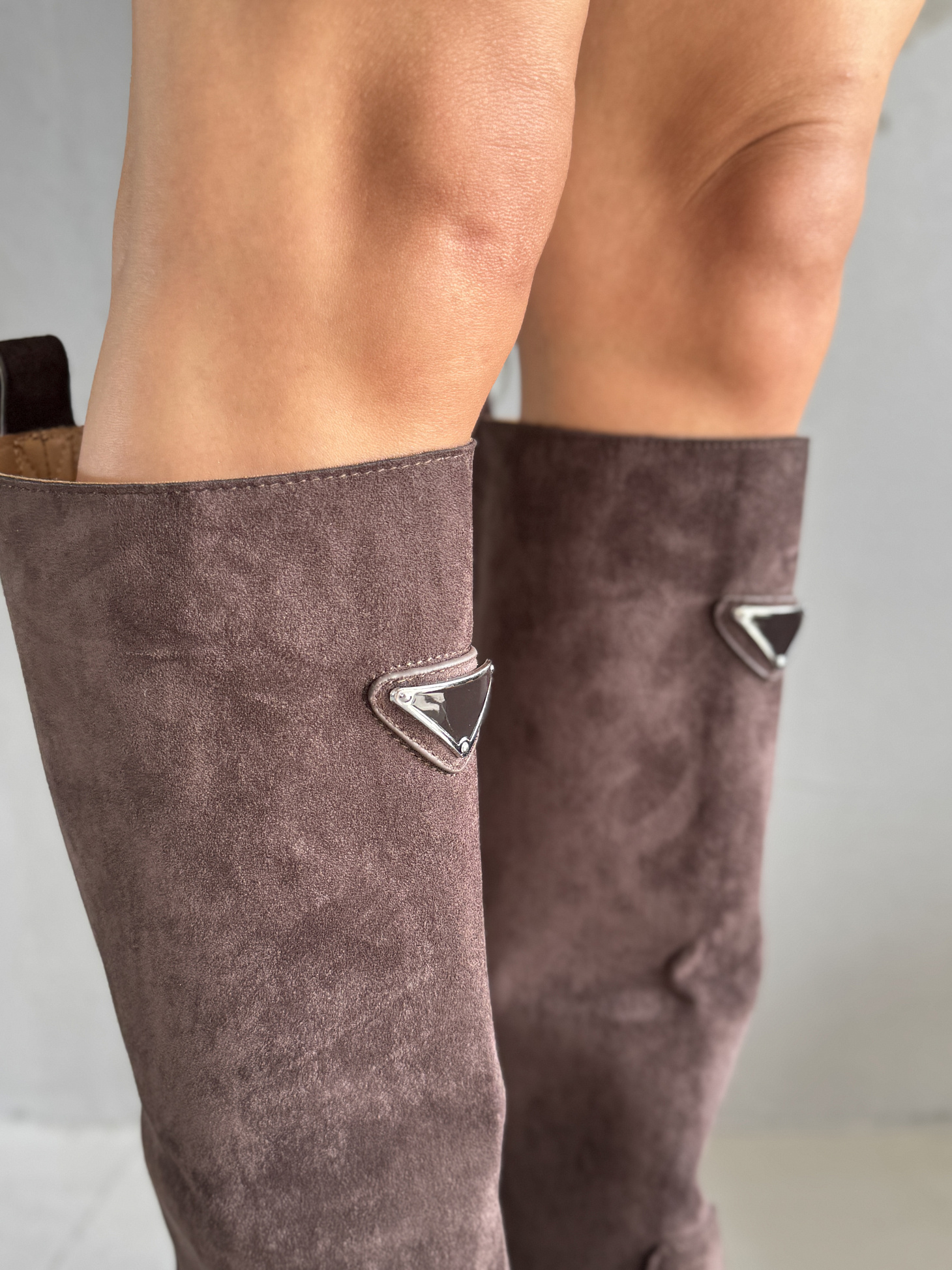 Сапоги женские экозамша еврошерсть