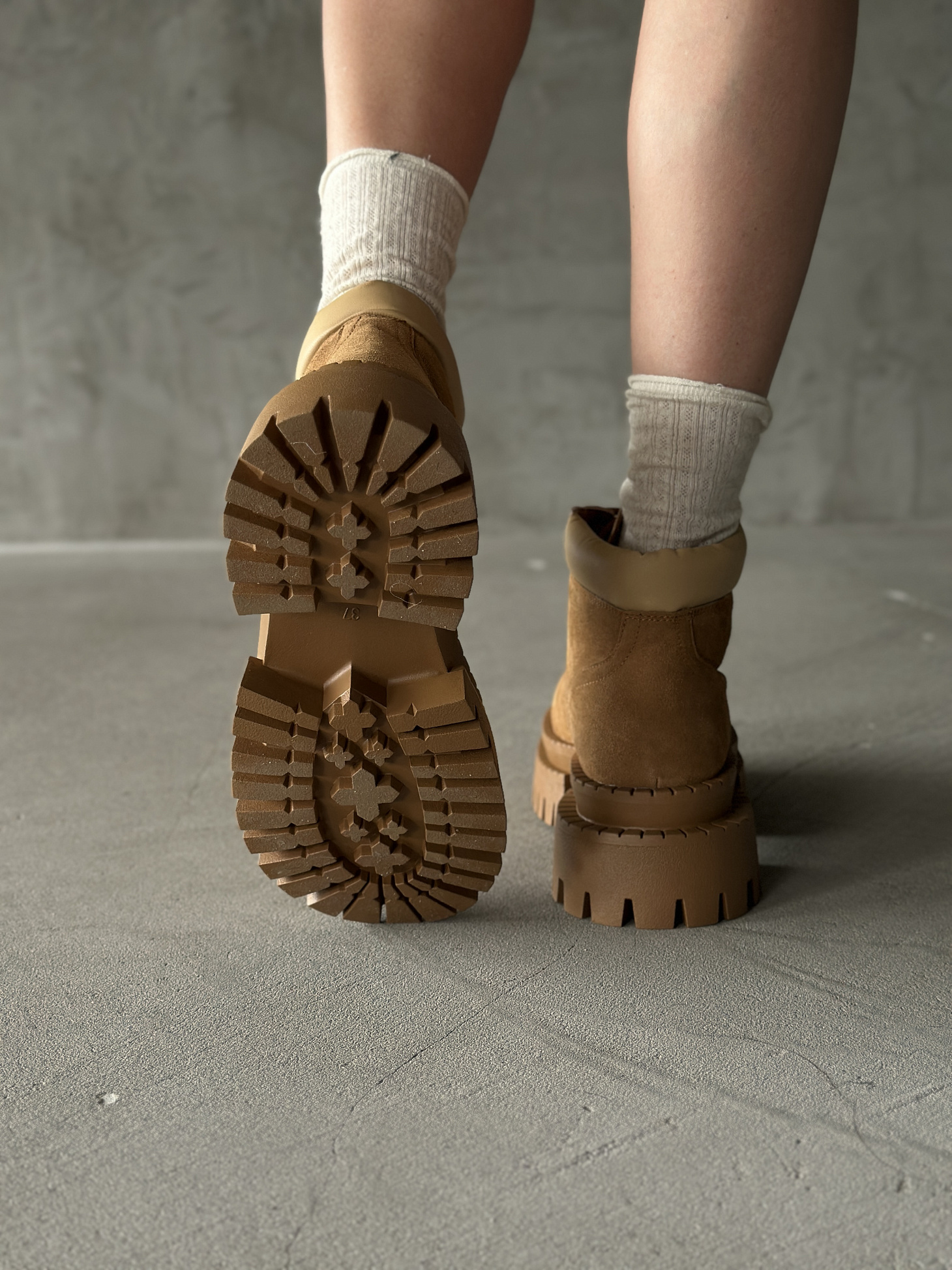 Ботинки женские натуральная замша шерсть