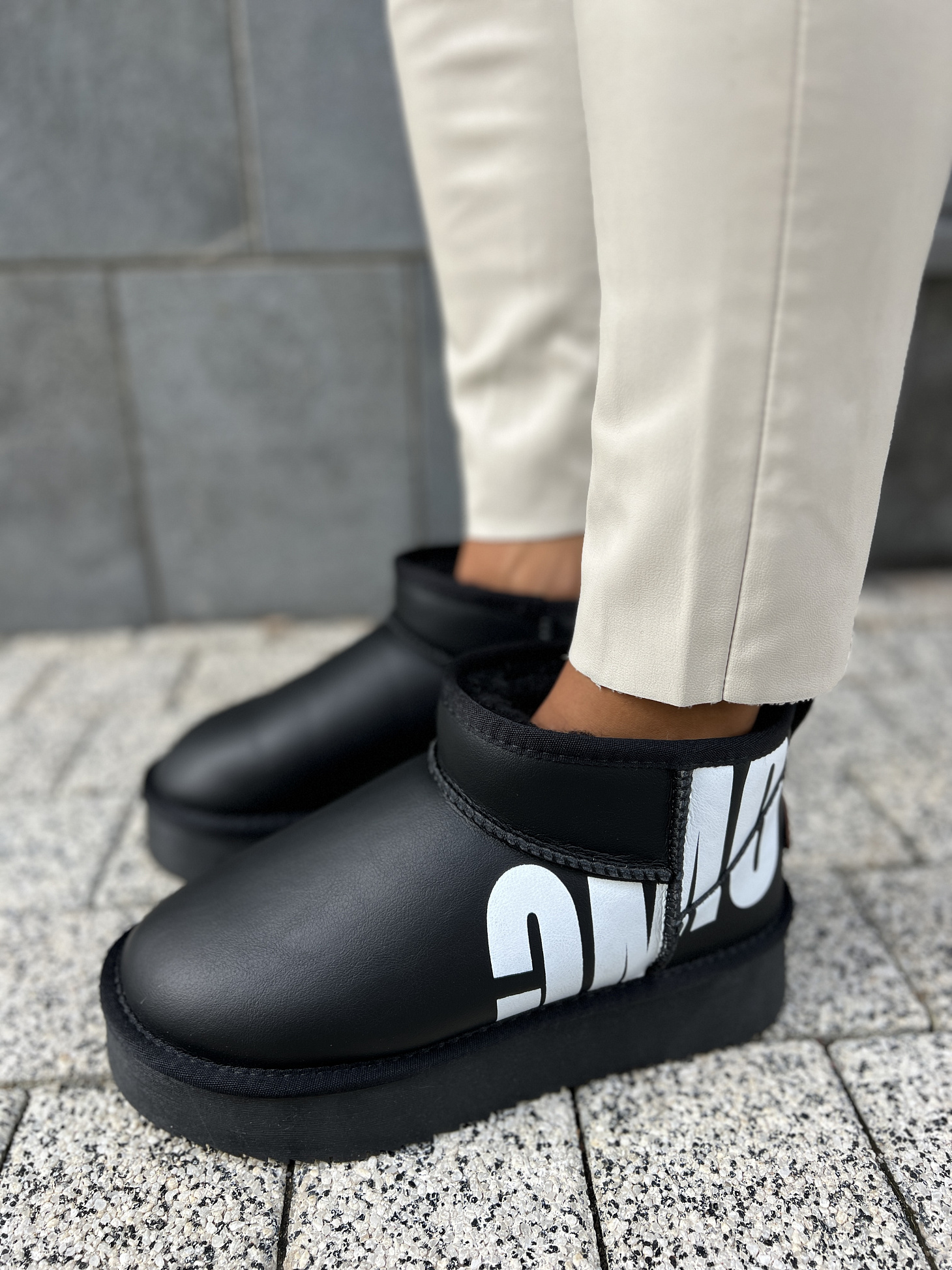 Угги женские кожа шерсть