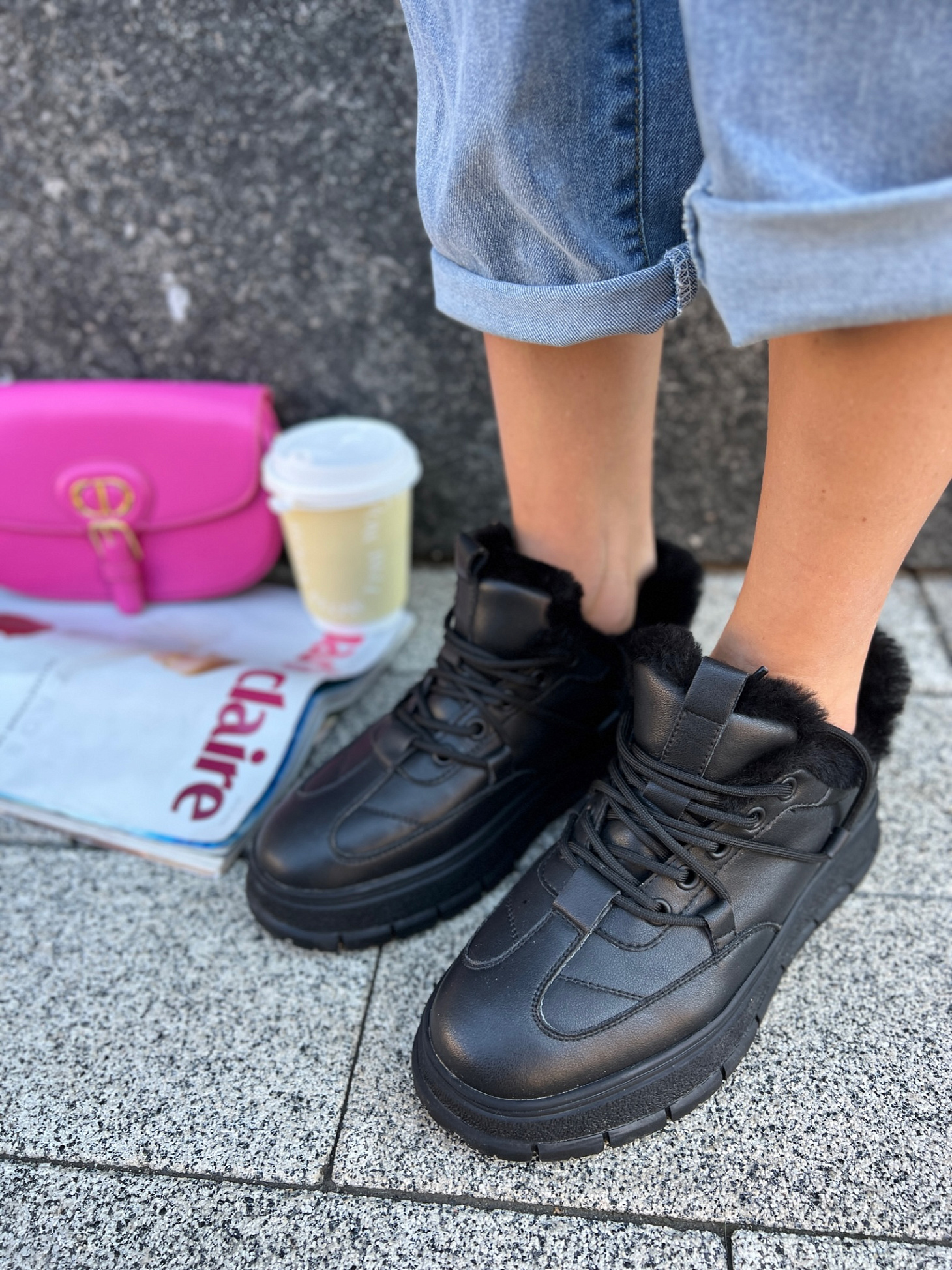 Угги женские кожа шерсть