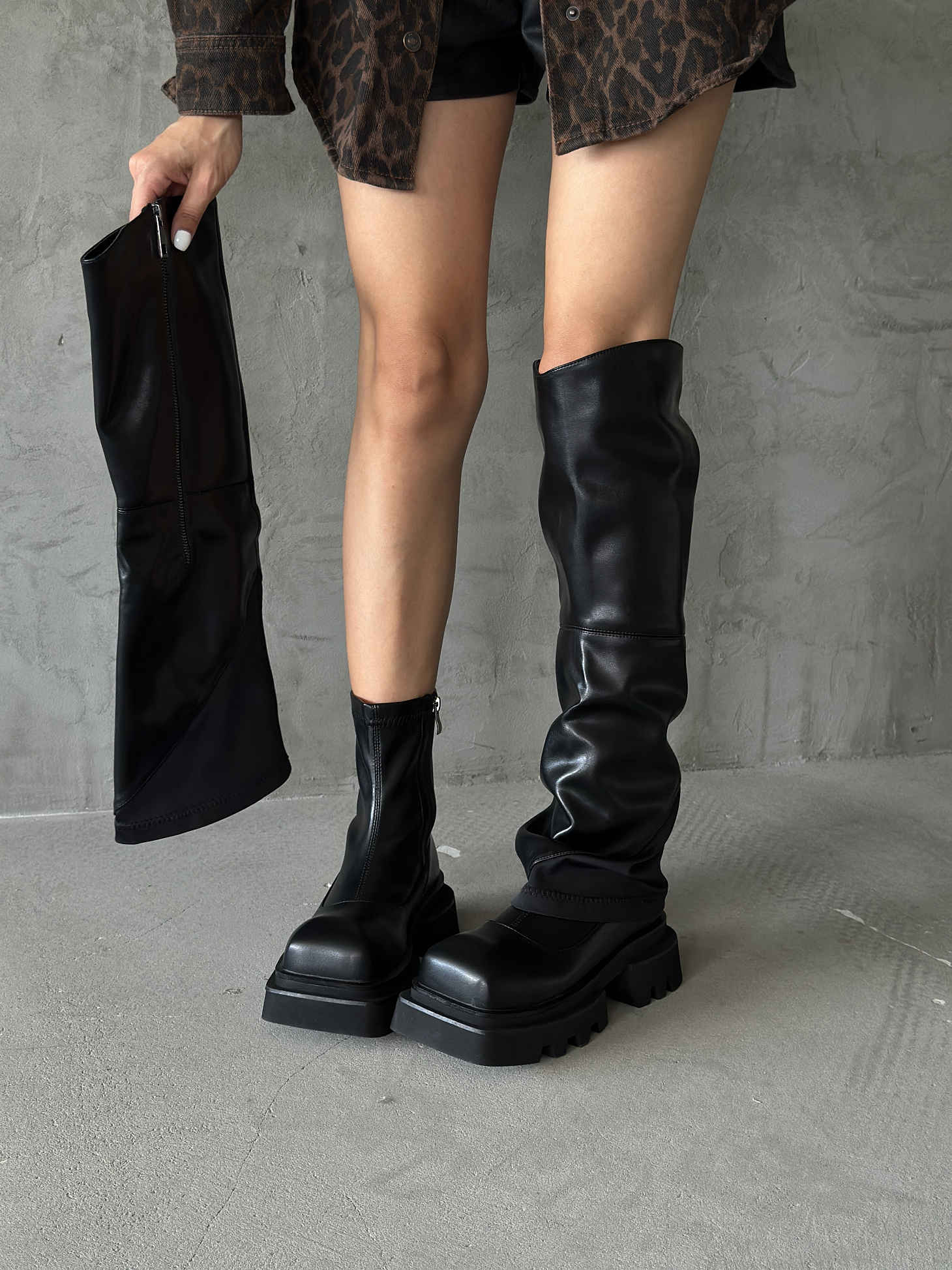 Ботфорты-трансформеры женские экокожа