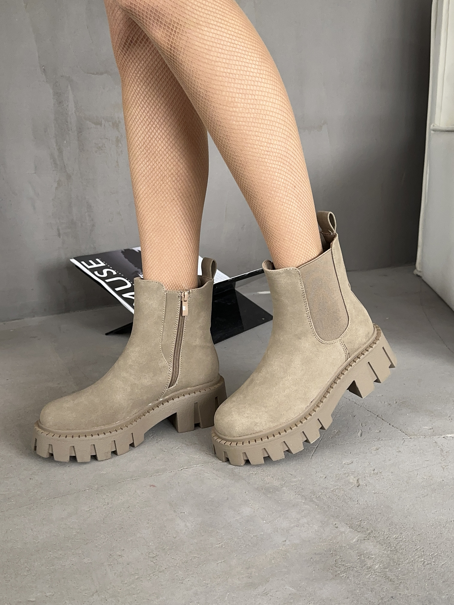 Ботинки женские экозамша 