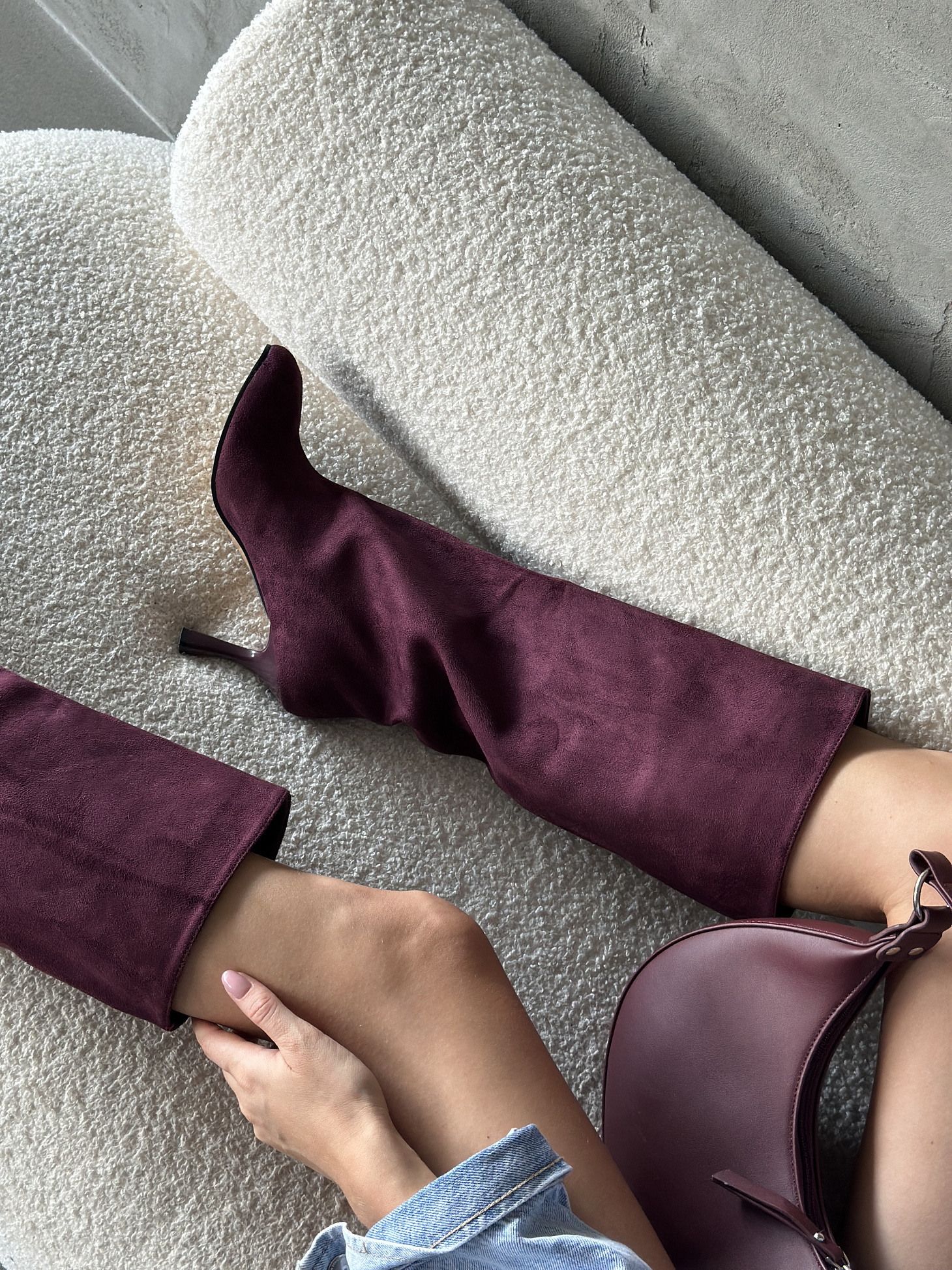 Сапоги женские текстиль