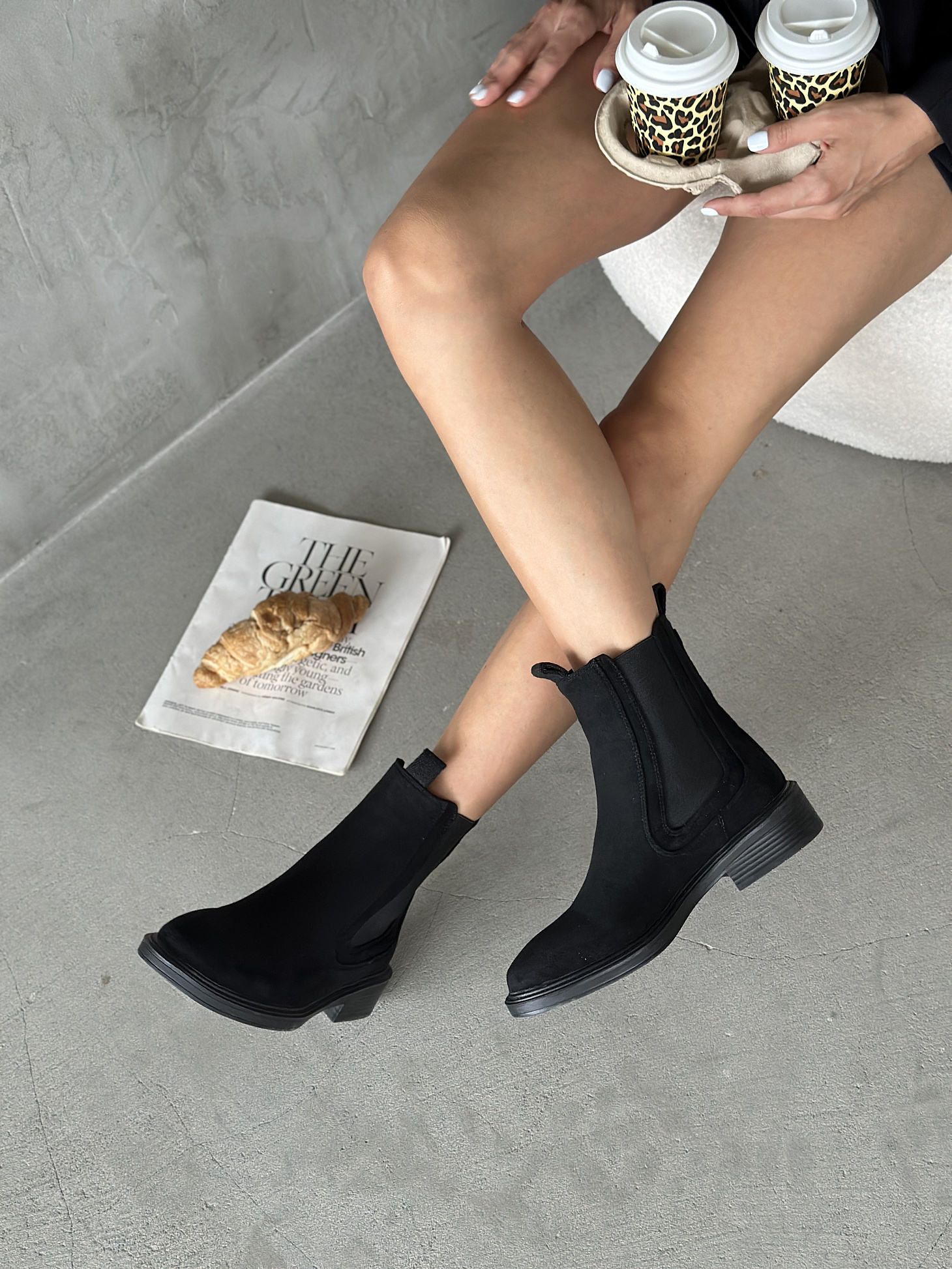 Ботинки женские экозамша