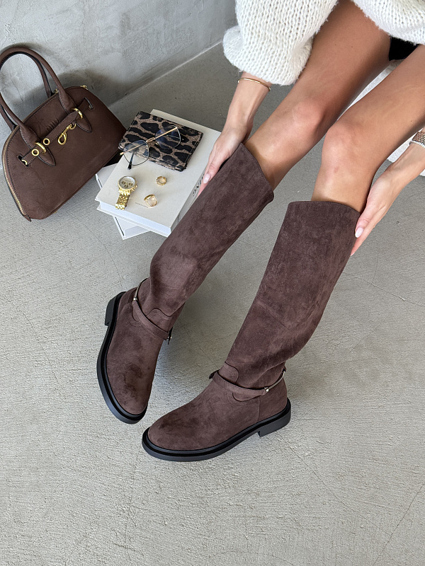 Сапоги женские экозамша шерсть