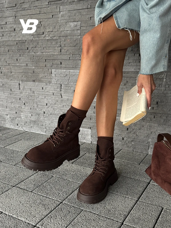 Ботинки женские натуральная замша шерсть