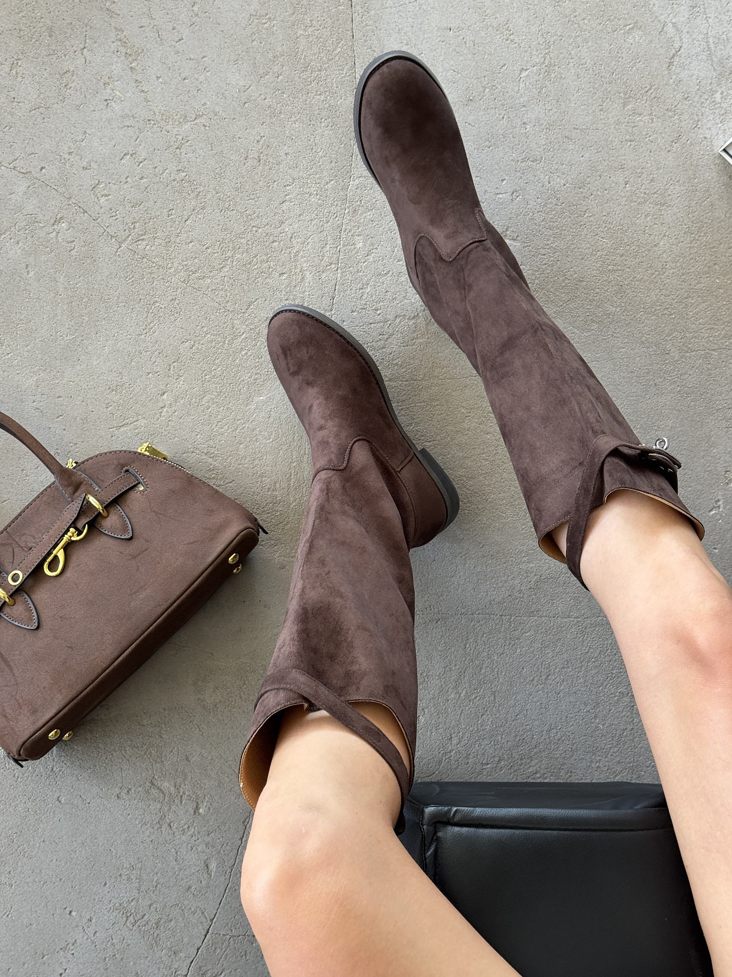 Сапоги женские экозамша