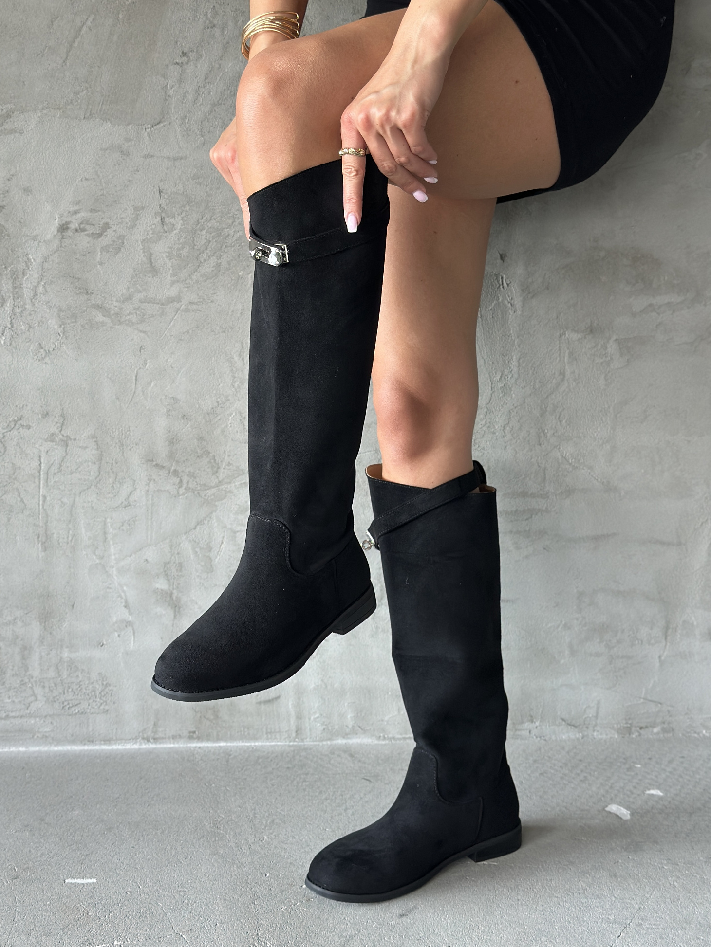 Сапоги женские экозамша