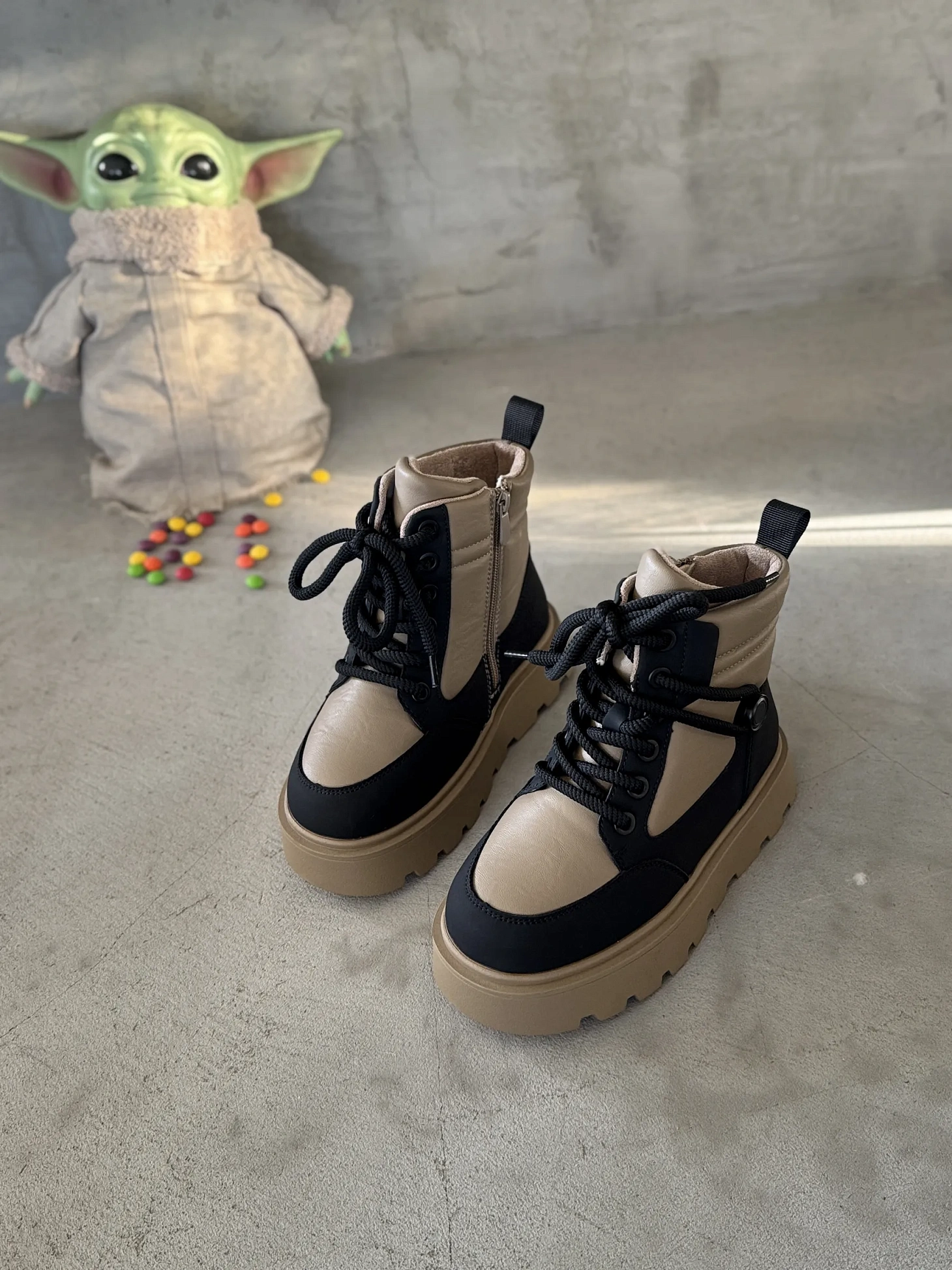 Ботинки детские экокожа шерсть