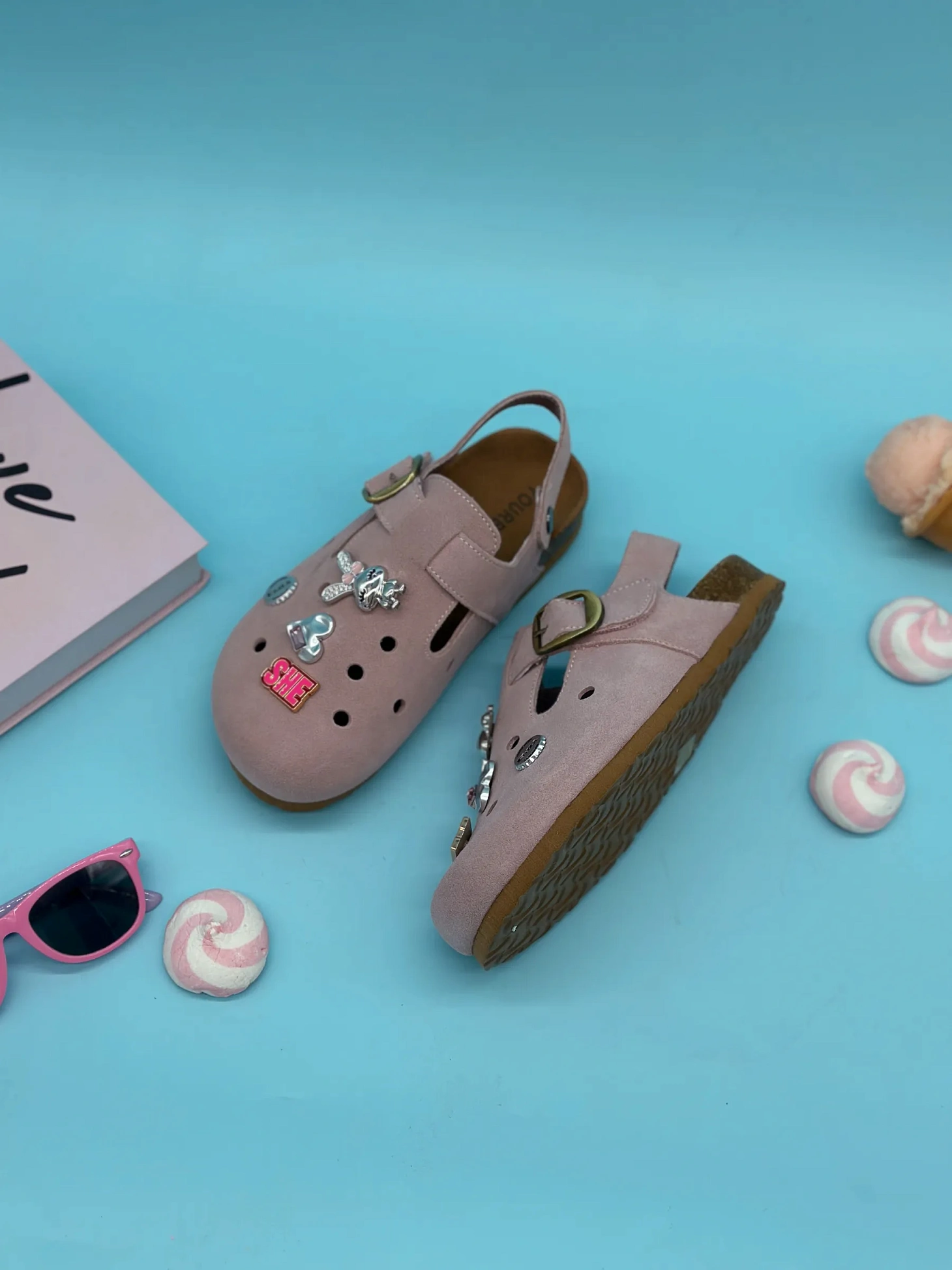 Летние сабо подростковые на высокой платформе