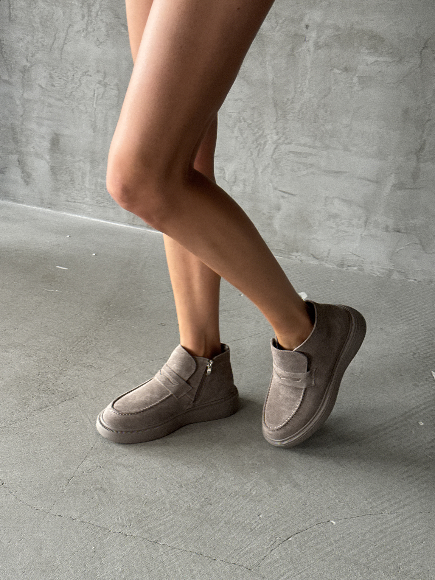 Ботинки женские натуральная замша шерсть