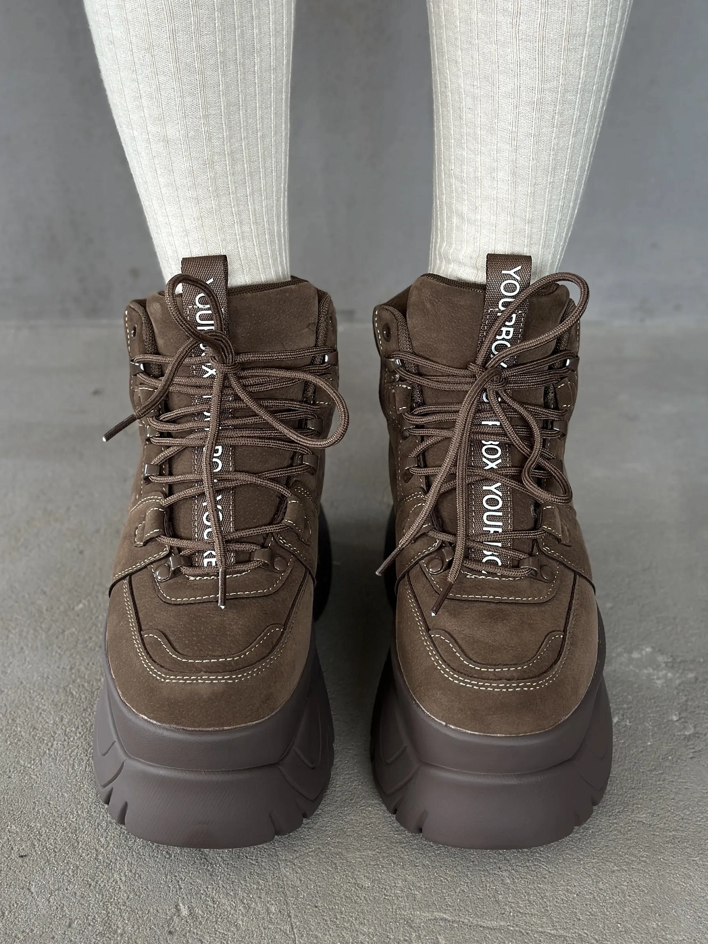 Ботинки женские экозамша