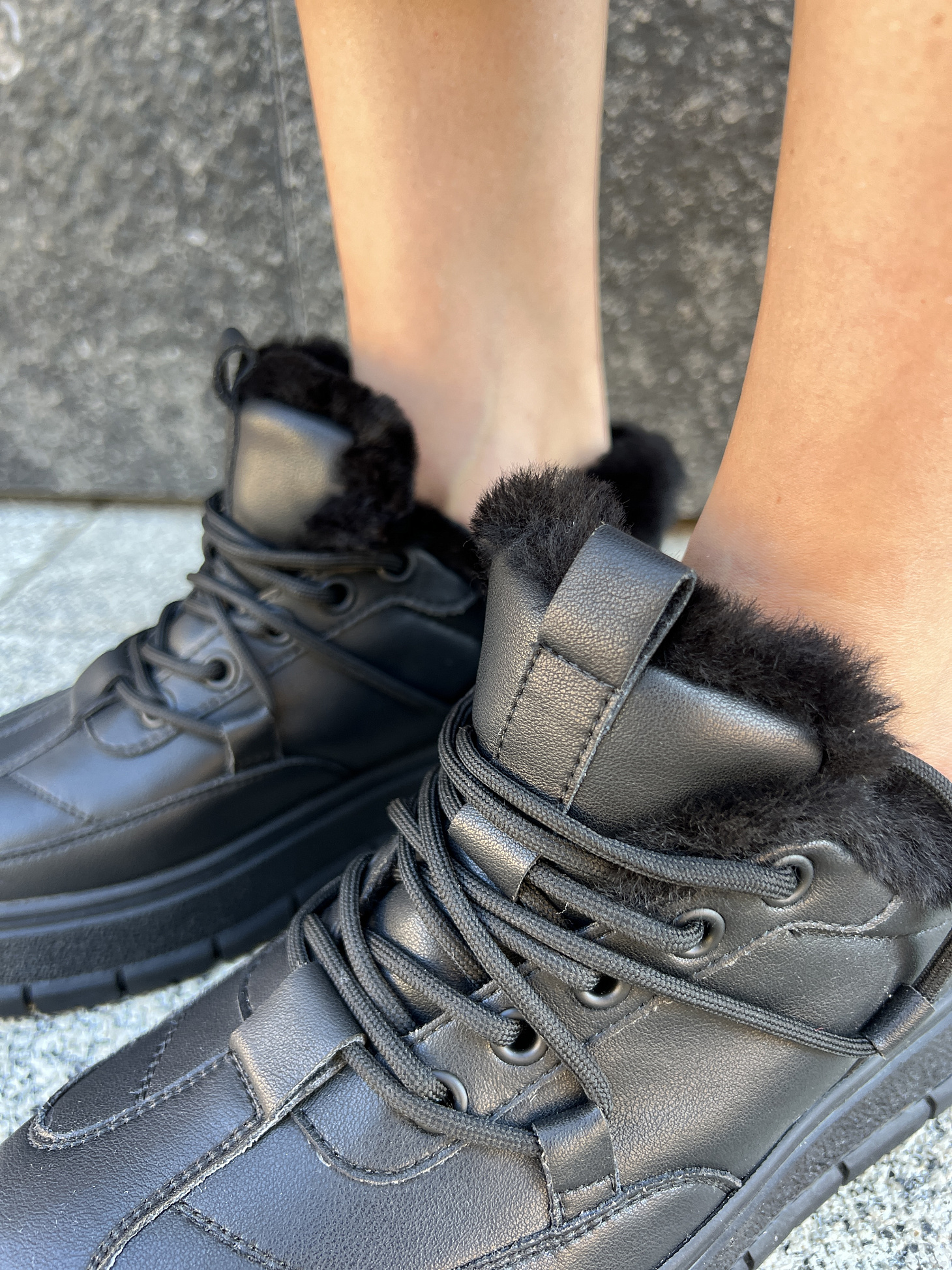 Угги женские кожа шерсть