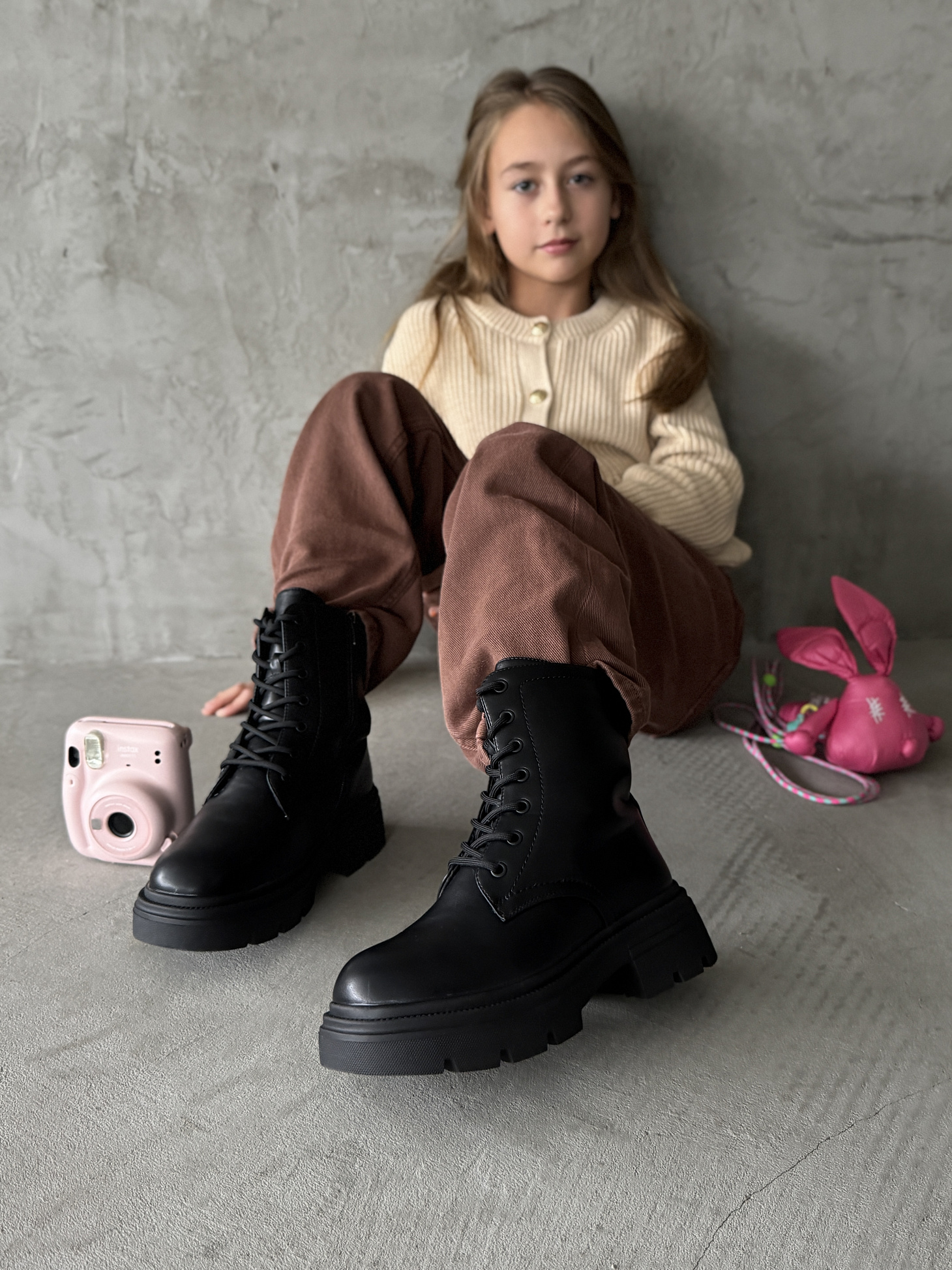 Ботинки детские экокожа шерсть