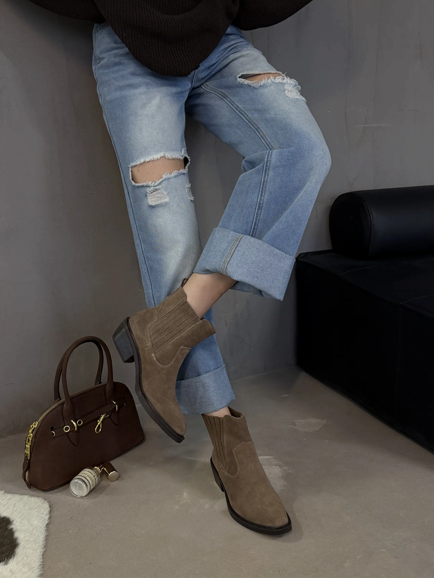 Казаки женские натуральная замша