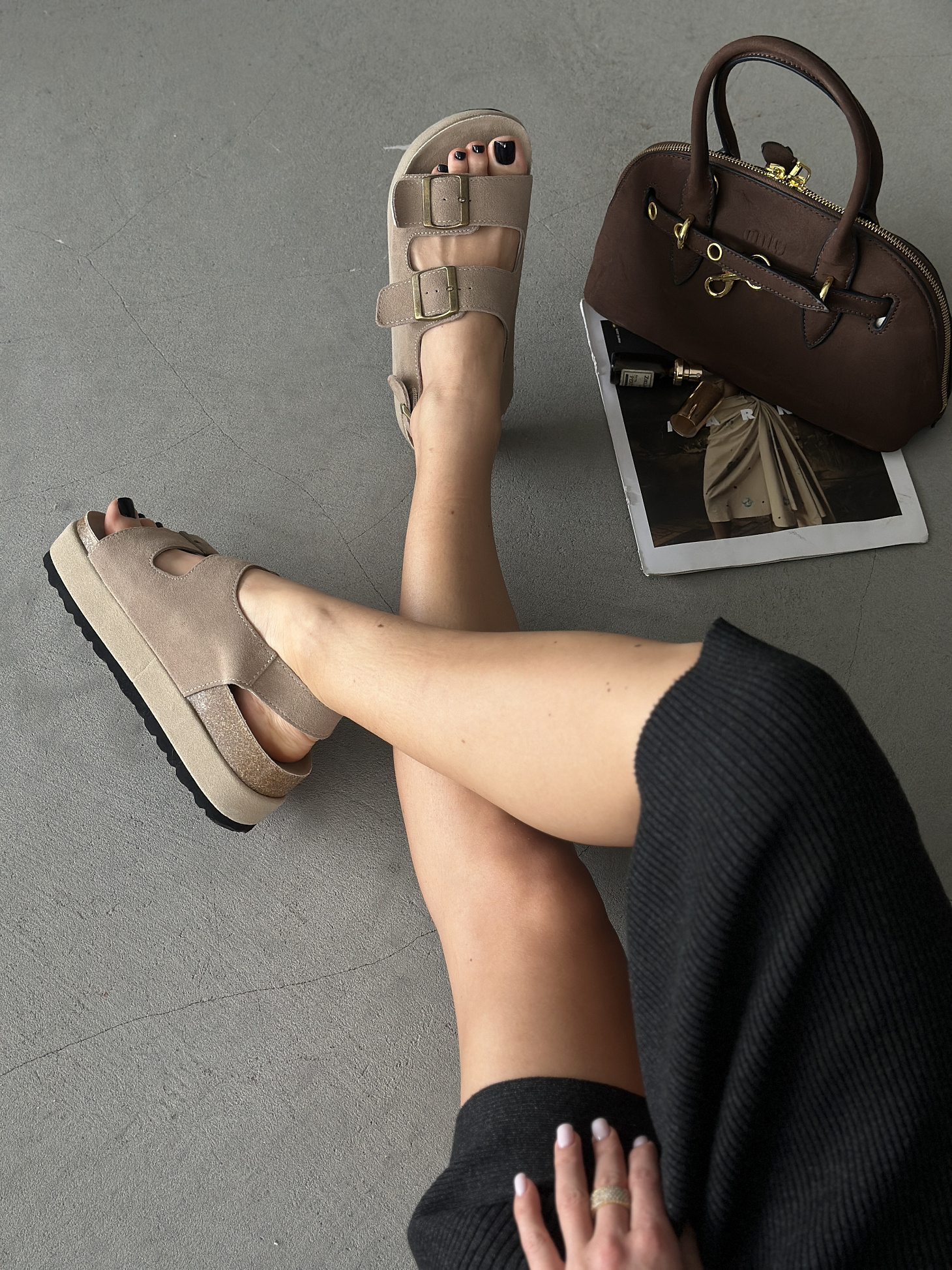 Босоножки женские натуральная замша