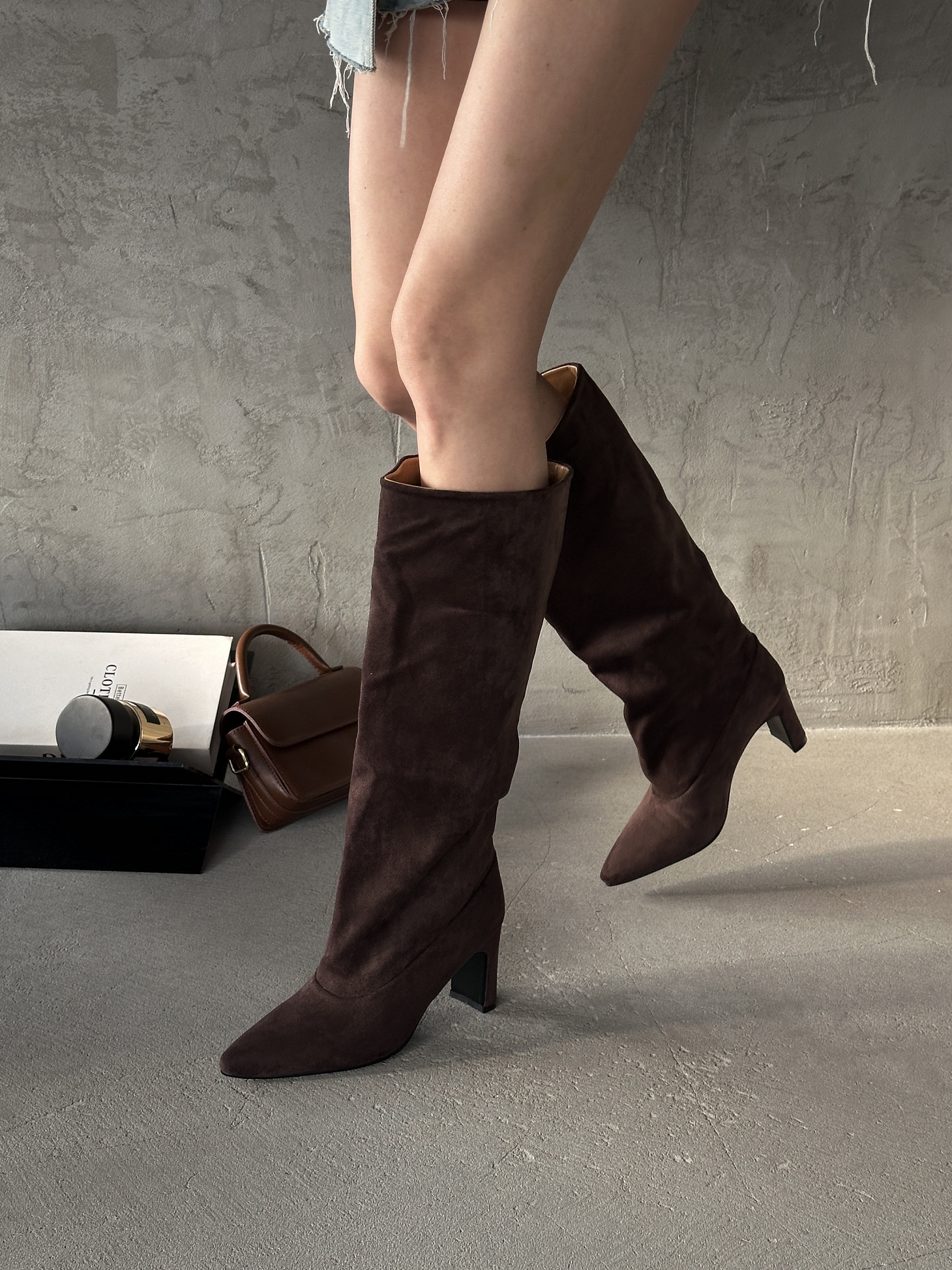 Сапоги женские экозамша