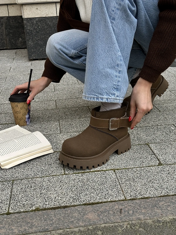 Ботинки женские текстиль экомех