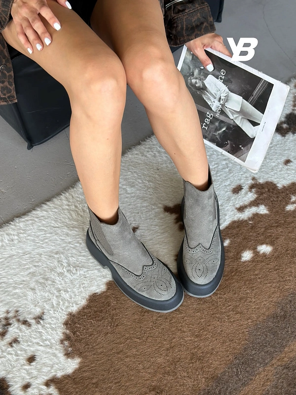 Ботинки женские экозамша