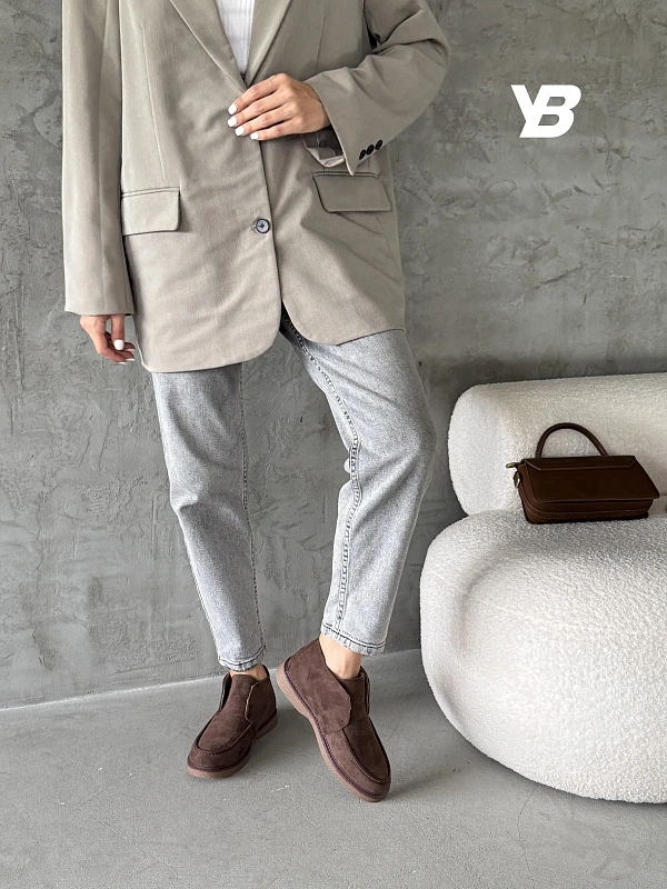 Ботинки женские экозамша