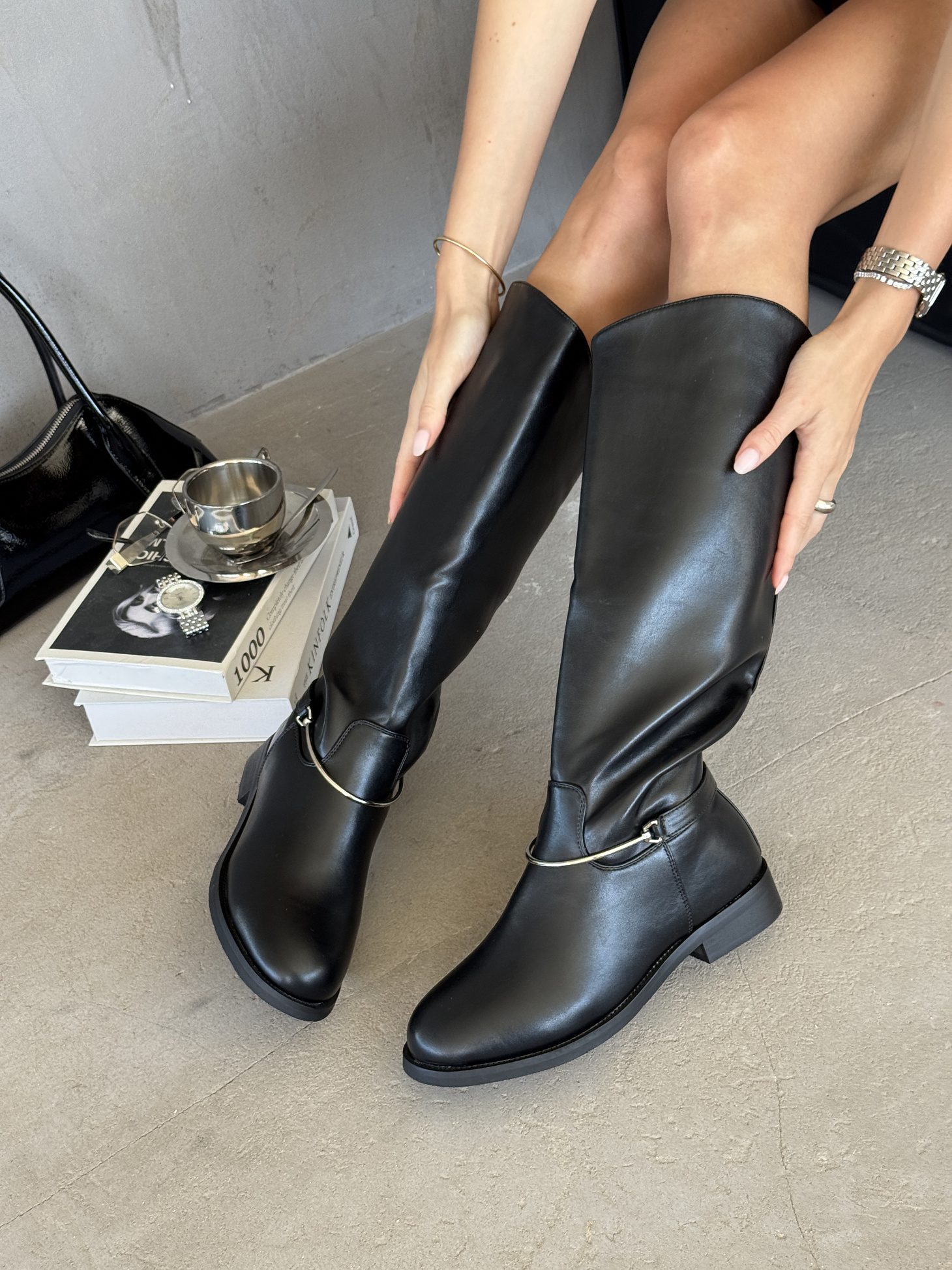 Сапоги женские экокожа шерсть