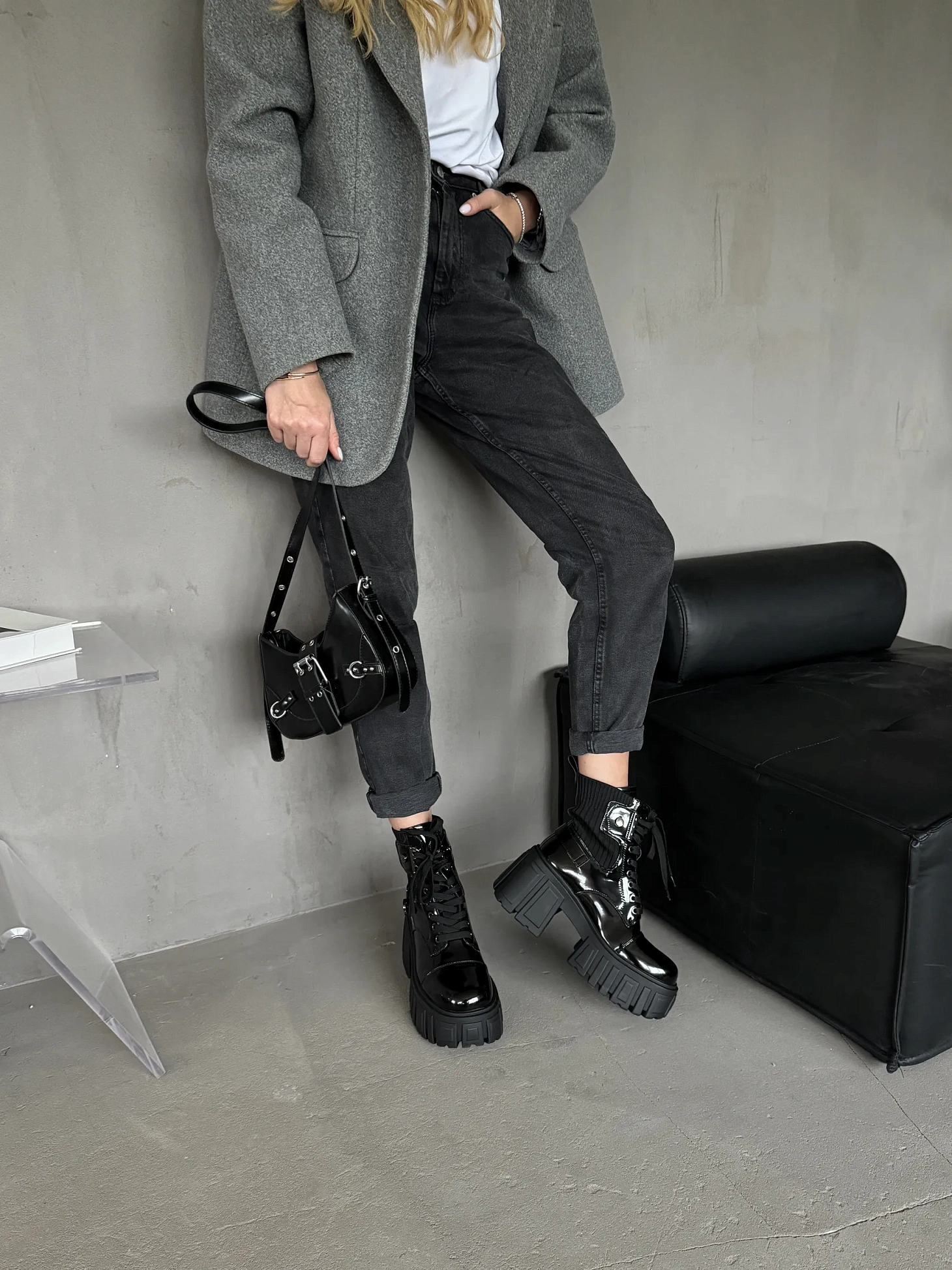 Ботинки женские экокожа