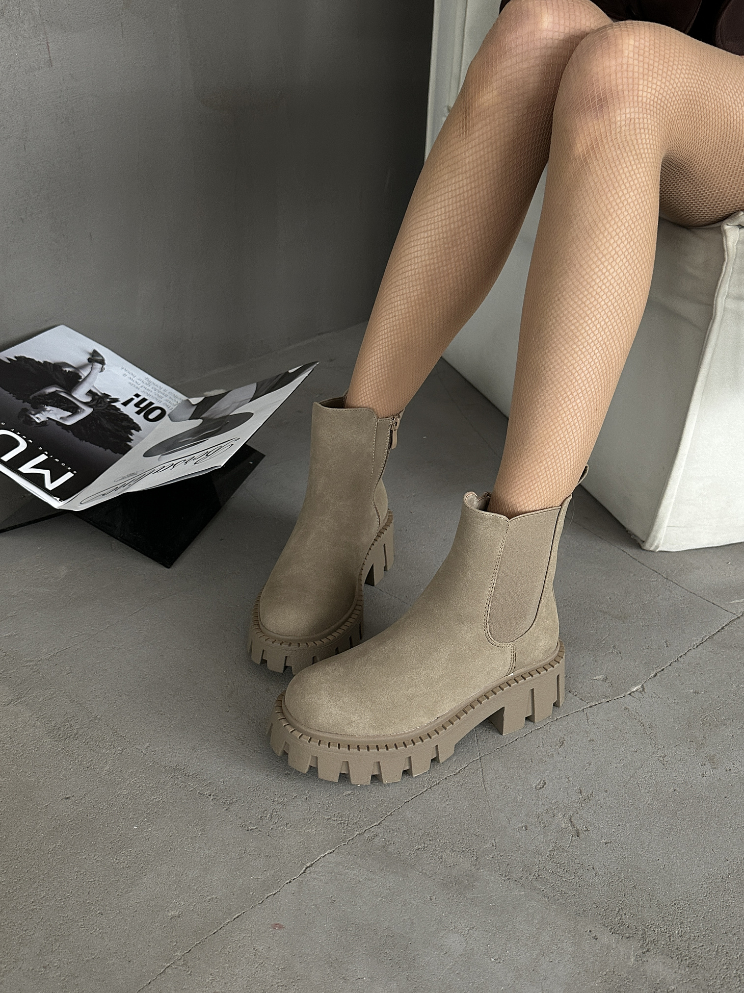 Ботинки женские экозамша 