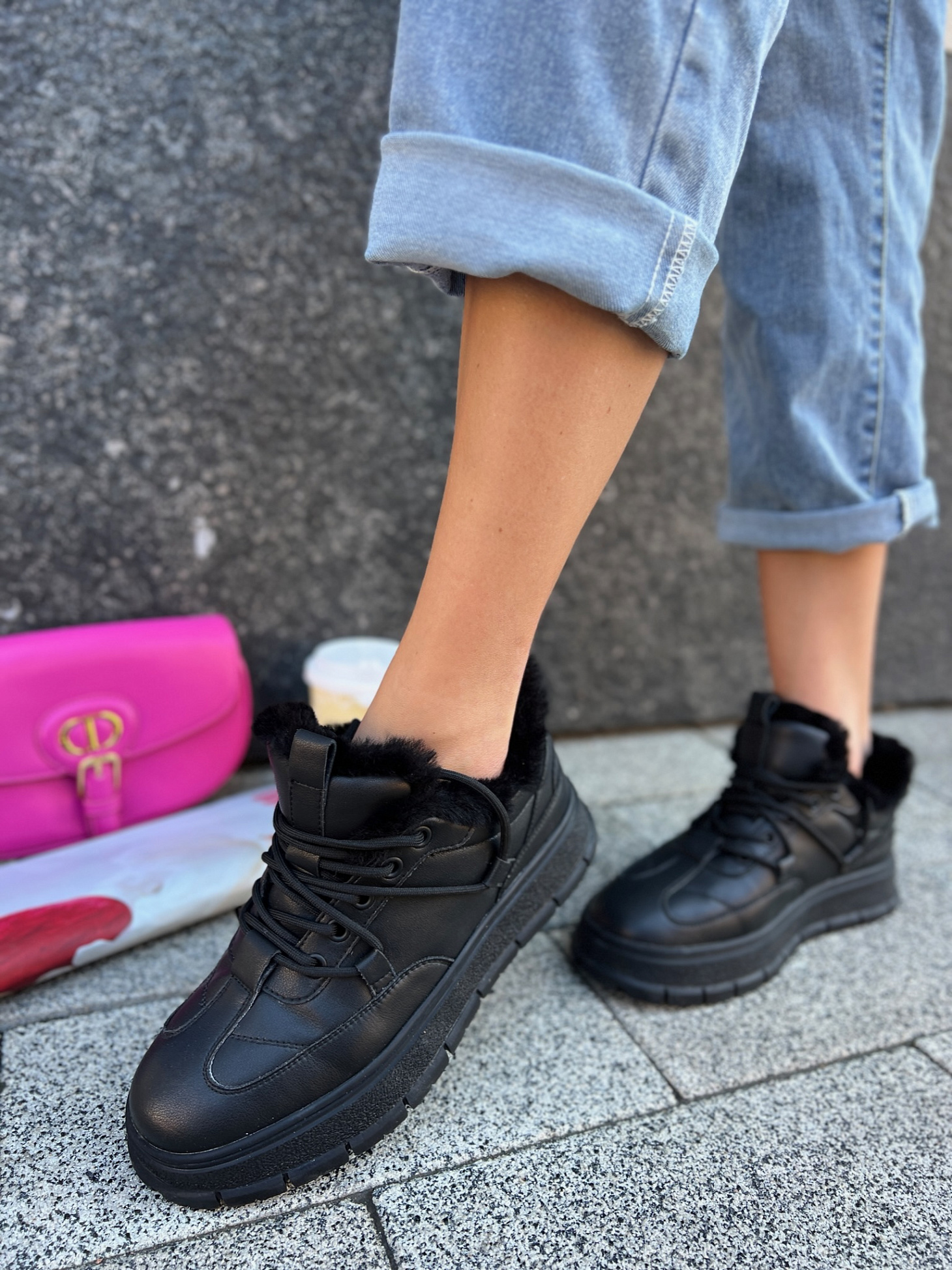 Угги женские кожа шерсть