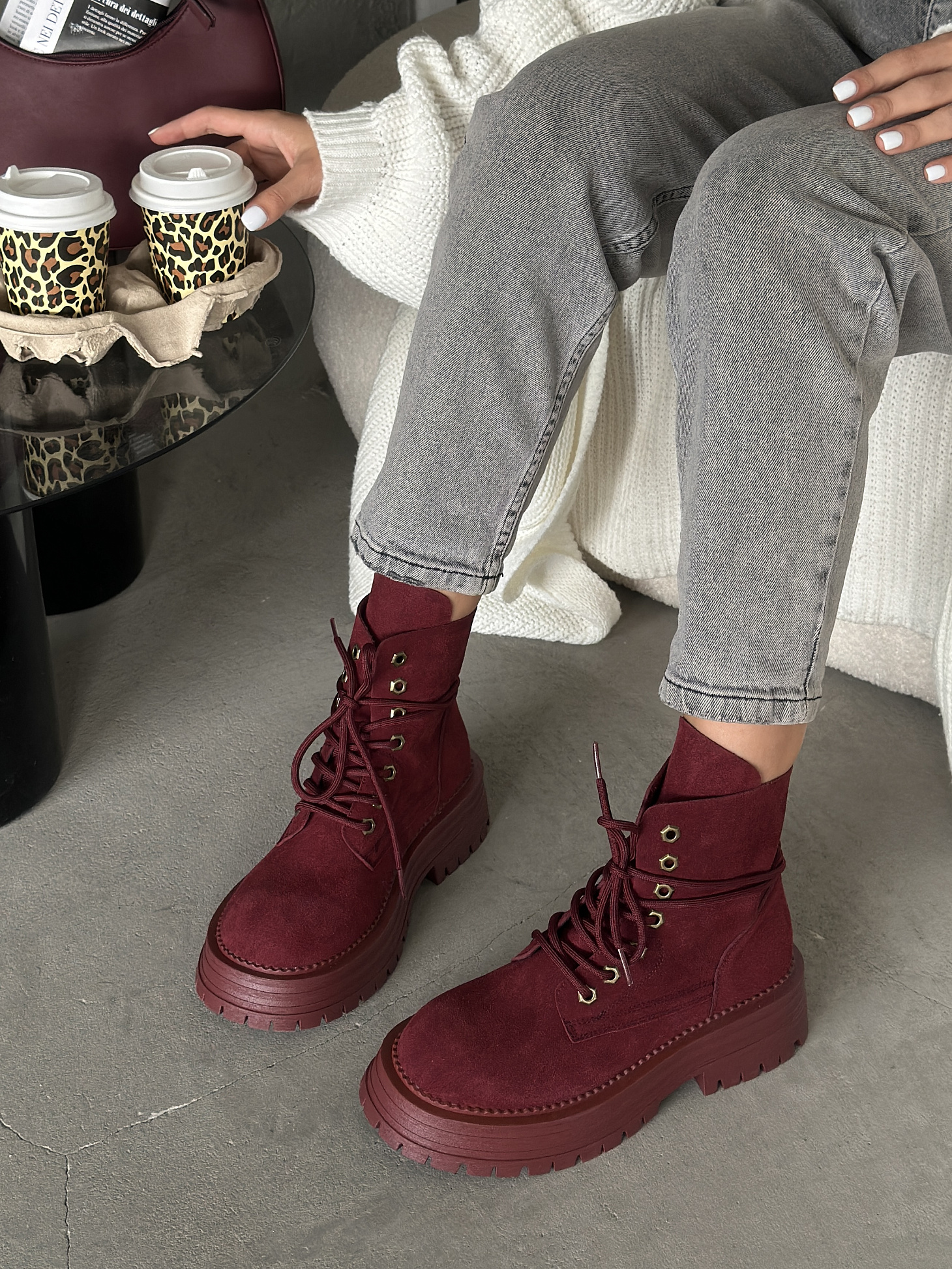 Ботинки женские натуральная замша